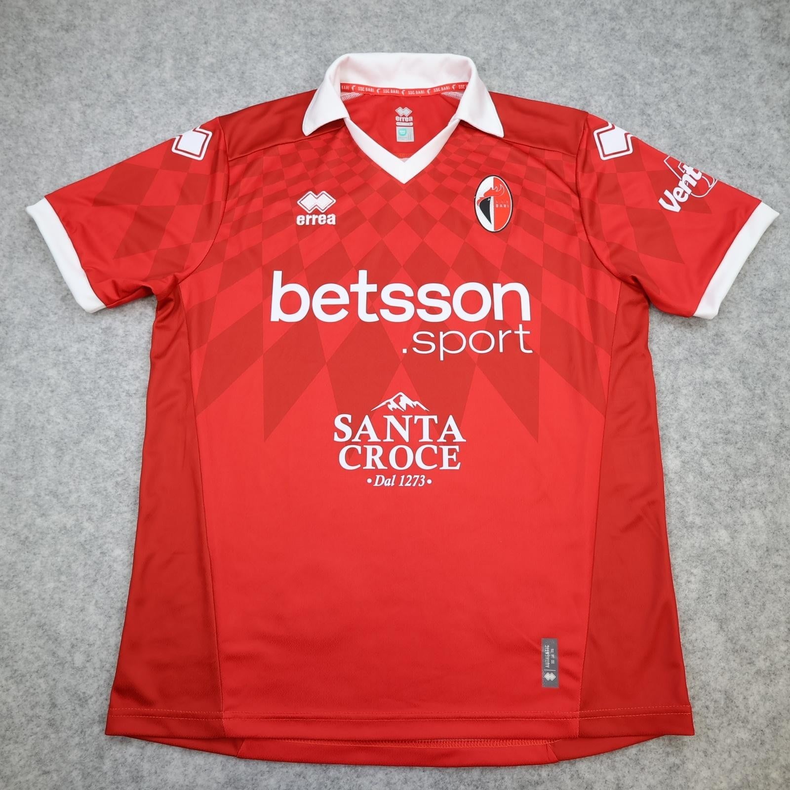 SSC Bari Shirt Mens Large Red Home 2025 2026 Errea Betsson Sport Jersey