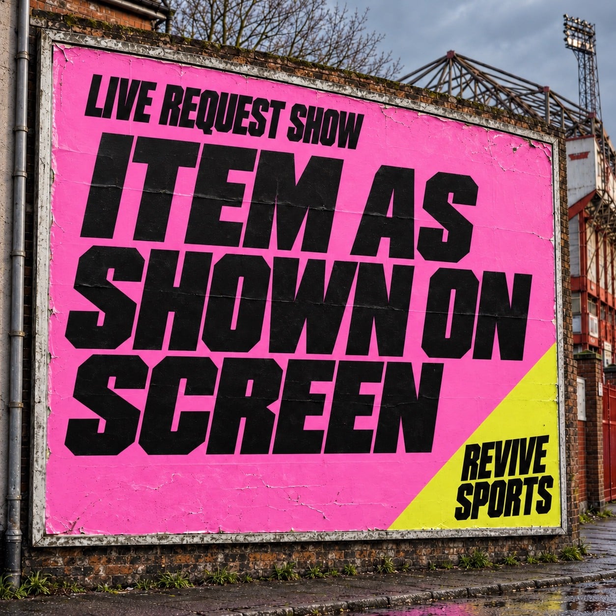 #005 - Live Football Shirt Request as shown on screen.