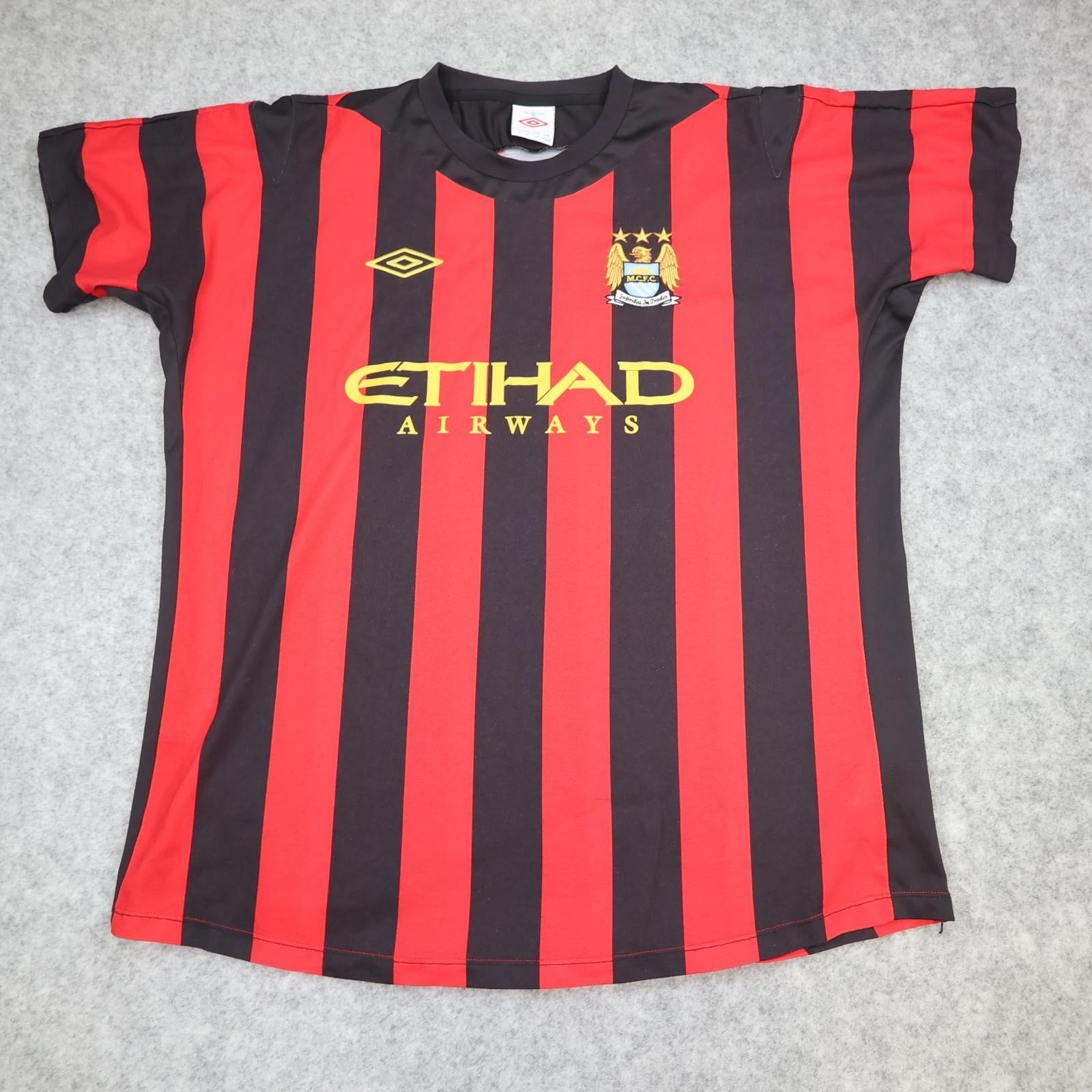 Manchester City Shirt Mens XL Red Away 2011 2012 Football Umbro Etihad Jersey