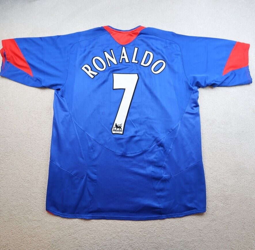 Manchester United Shirt Extra Large Blue Away Kit 2005 2006 Nike Jersey Ronaldo