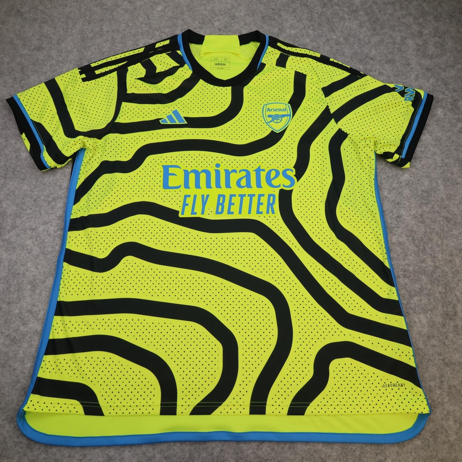 Arsenal Away Shirt Mens 2XL Yellow 2023 2024 Football Adidas Soccer Jersey