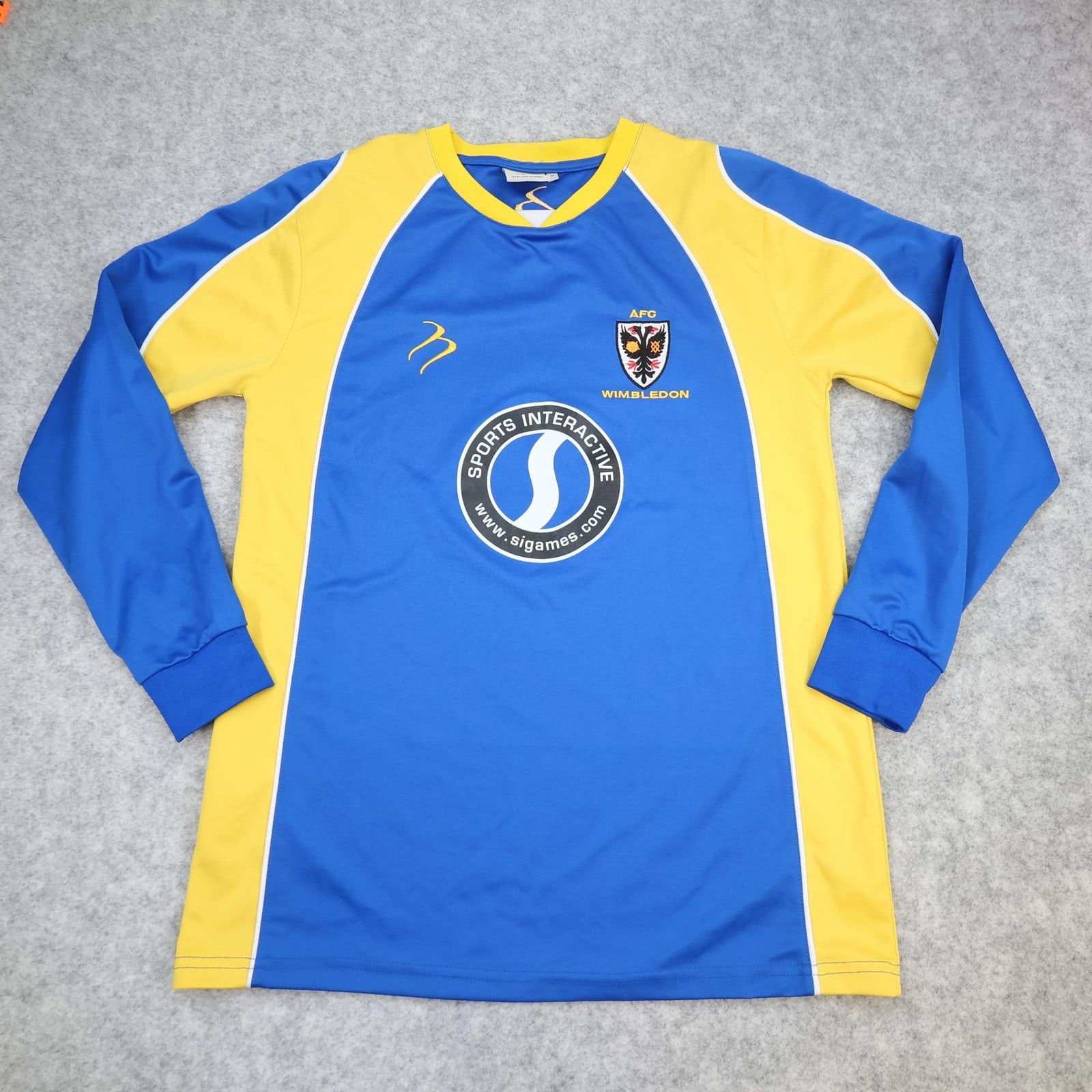 AFC Wimbledon Shirt Mens Medium Blue Yellow Football Tempest Sports Interactive