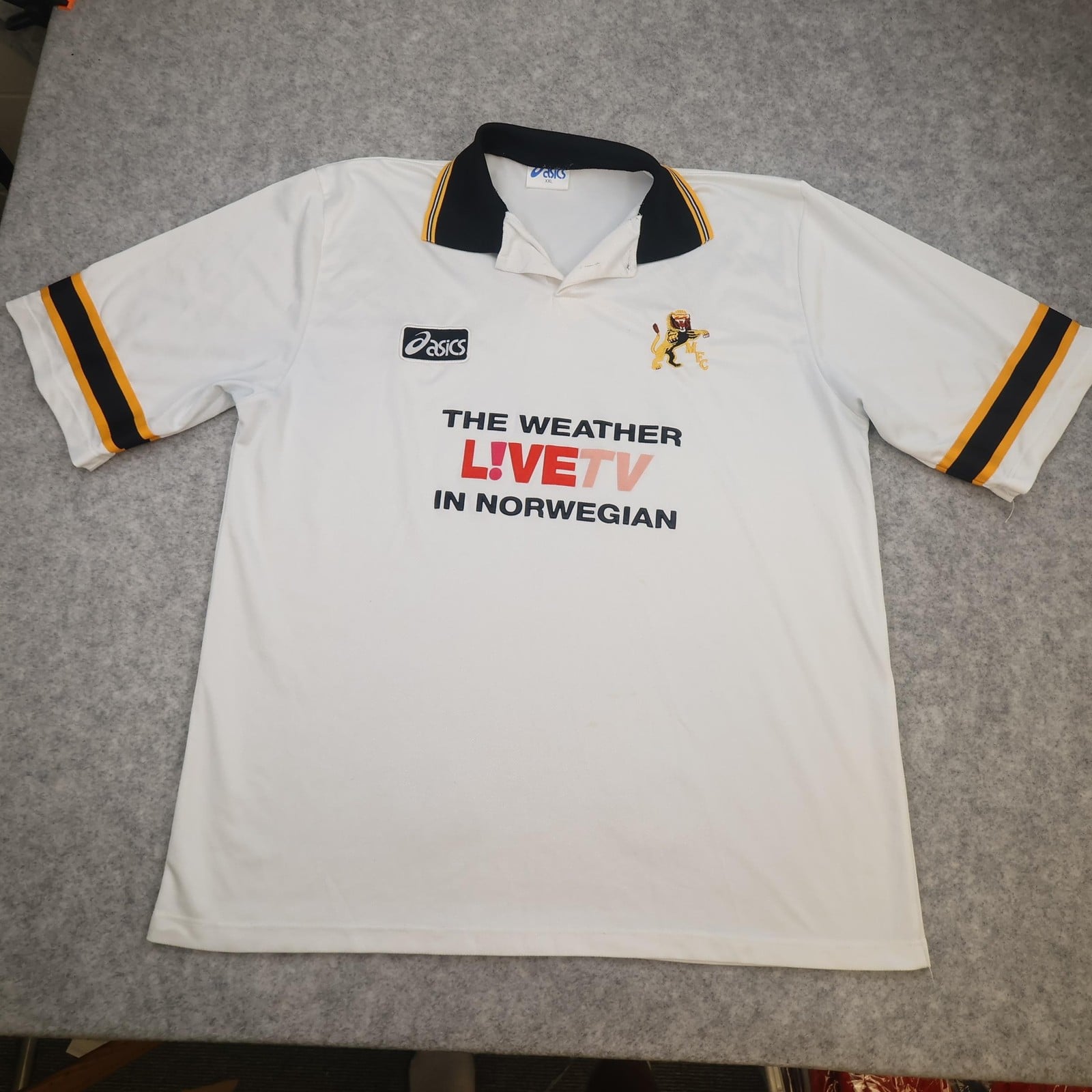 Vintage Millwall Shirt Mens 2XL White Away Asics LIVETV Norwegian Jersey 1997 99