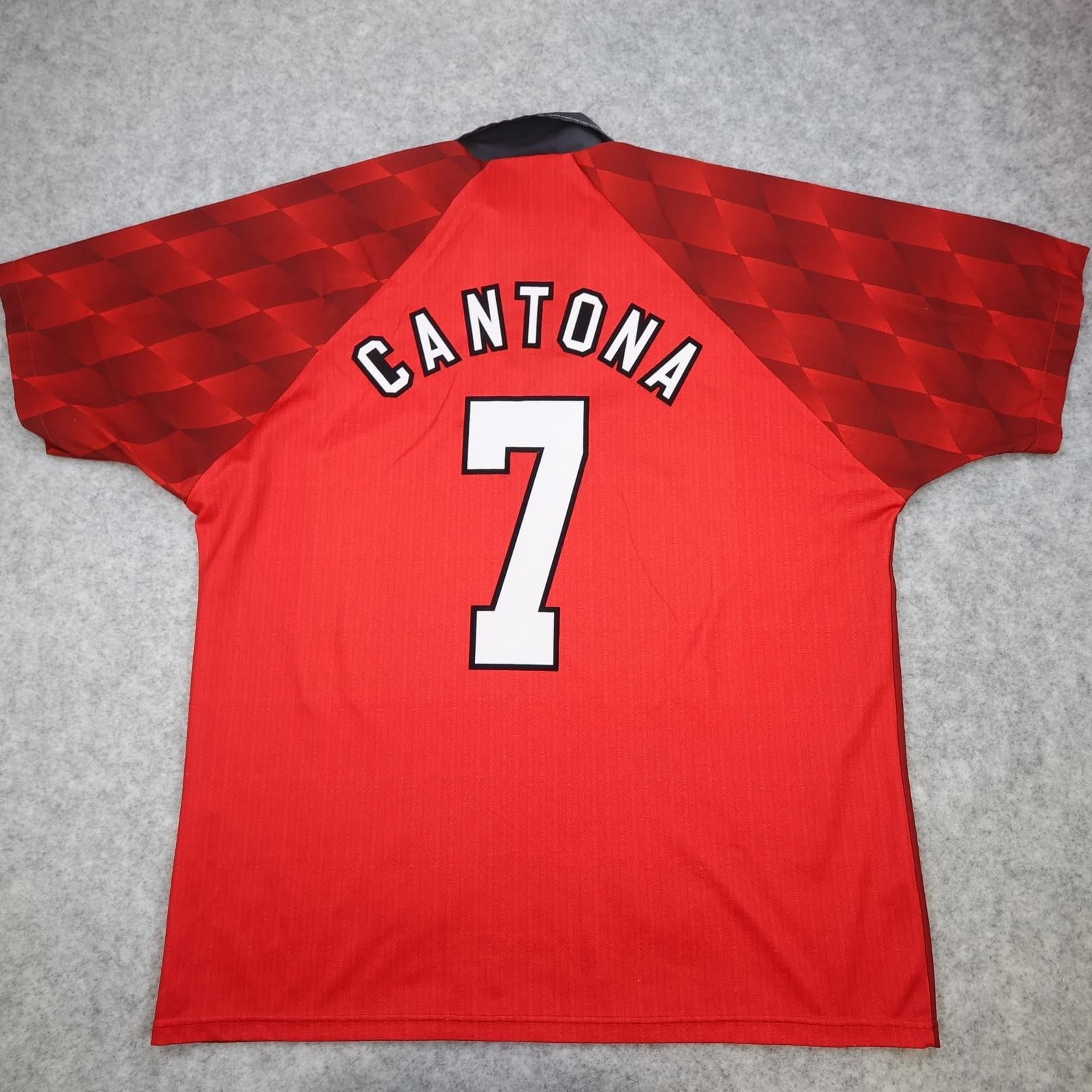 Vintage Manchester United Shirt Mens XL Red Home Umbro Cantona 7 Sharp 1997 90s