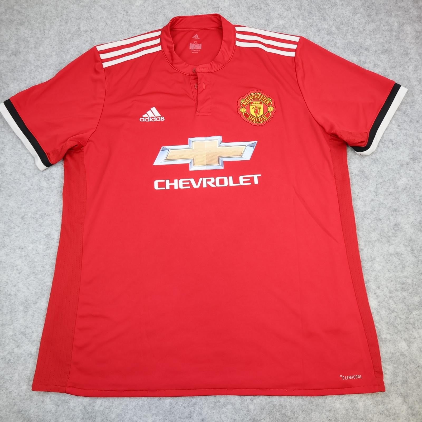 Manchester United Shirt Mens XL Red Home 2017 2018 Football Adidas Chevrolet