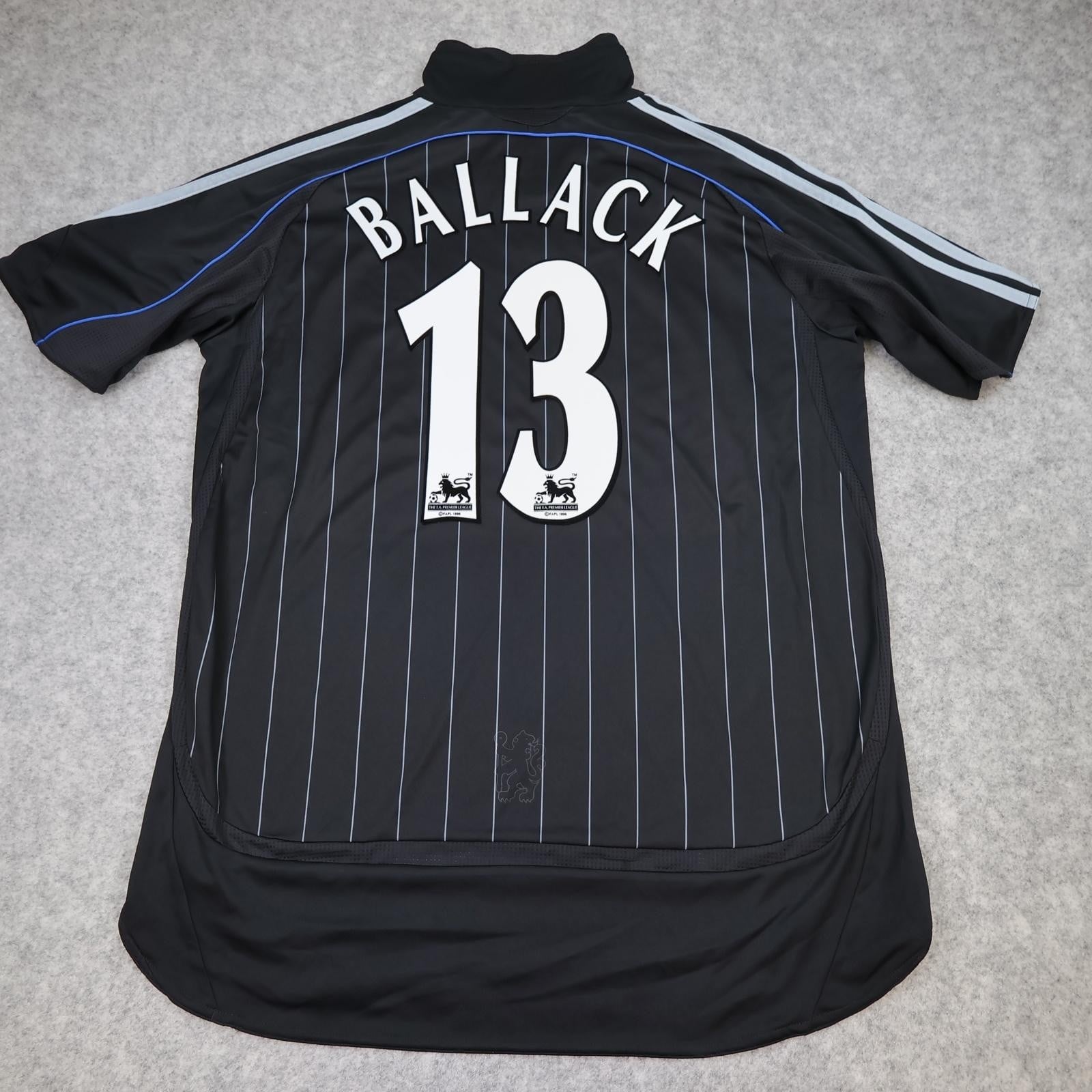 Chelsea Away Shirt Mens Large Away Black 2006 2008 Adidas Ballack Soccer Jersey