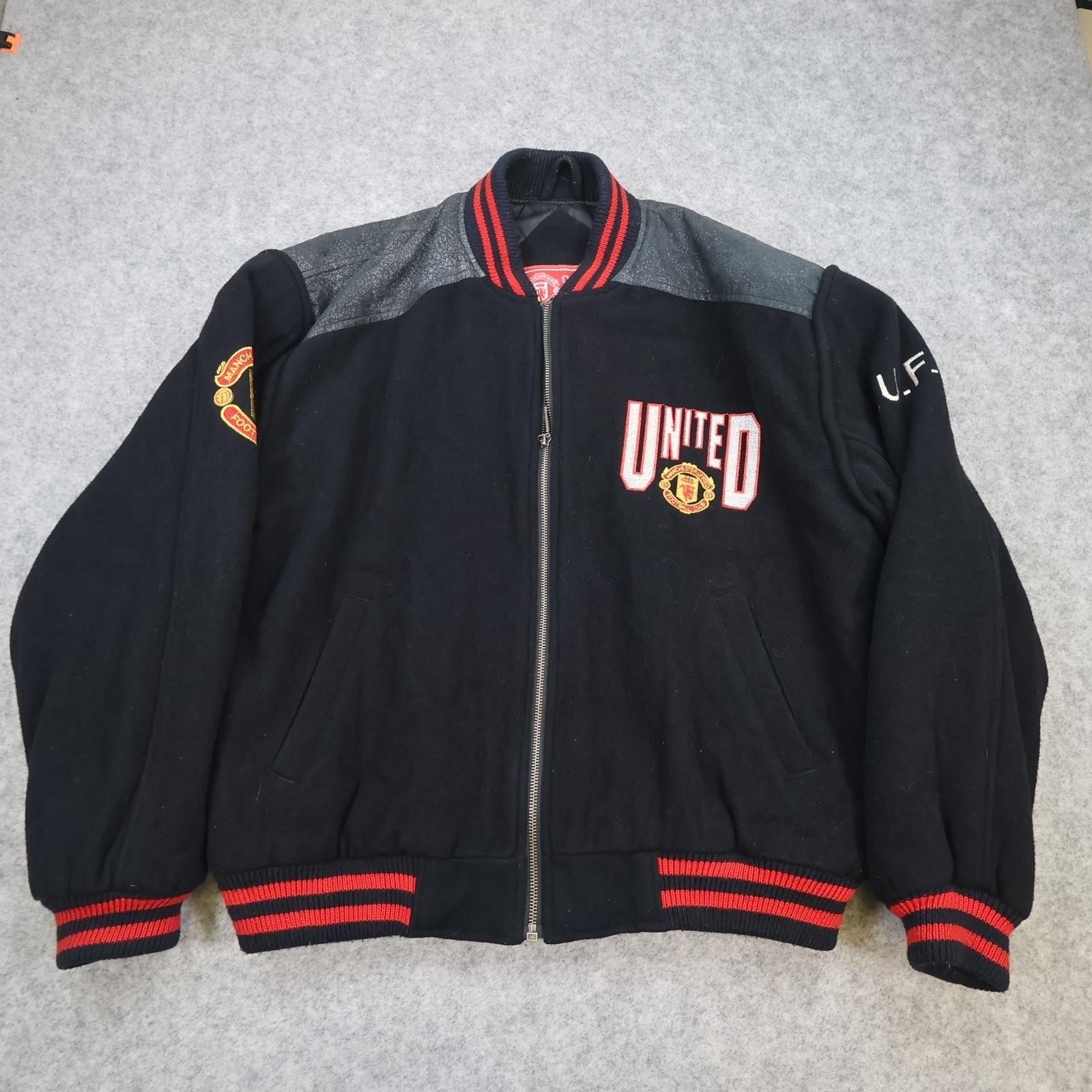Vintage Manchester United Jacket Mens Medium Black 1990 1992 Campri Sportline