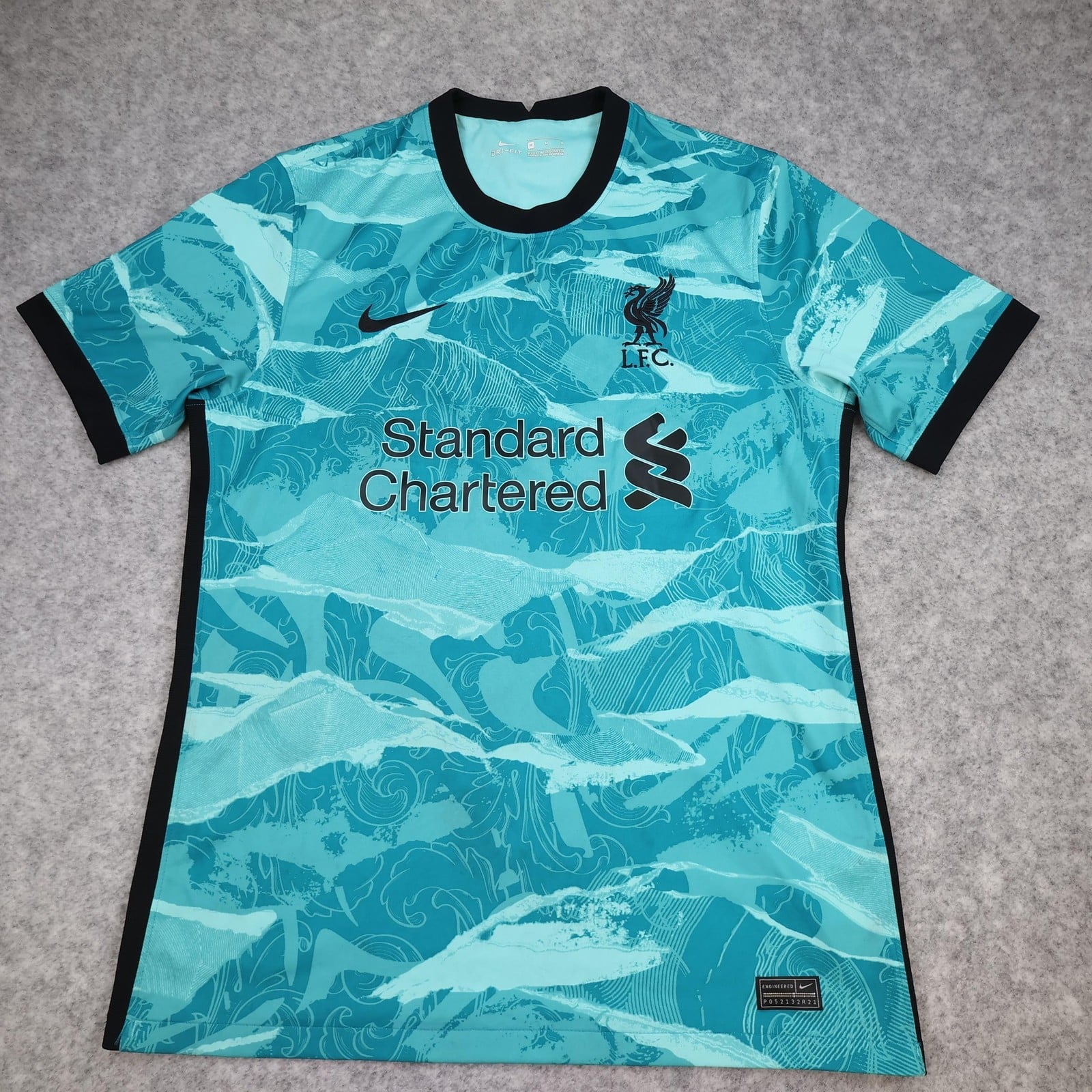 Liverpool Shirt Mens Medium Blue Away 2020 2021 Football Nike Soccer Jersey
