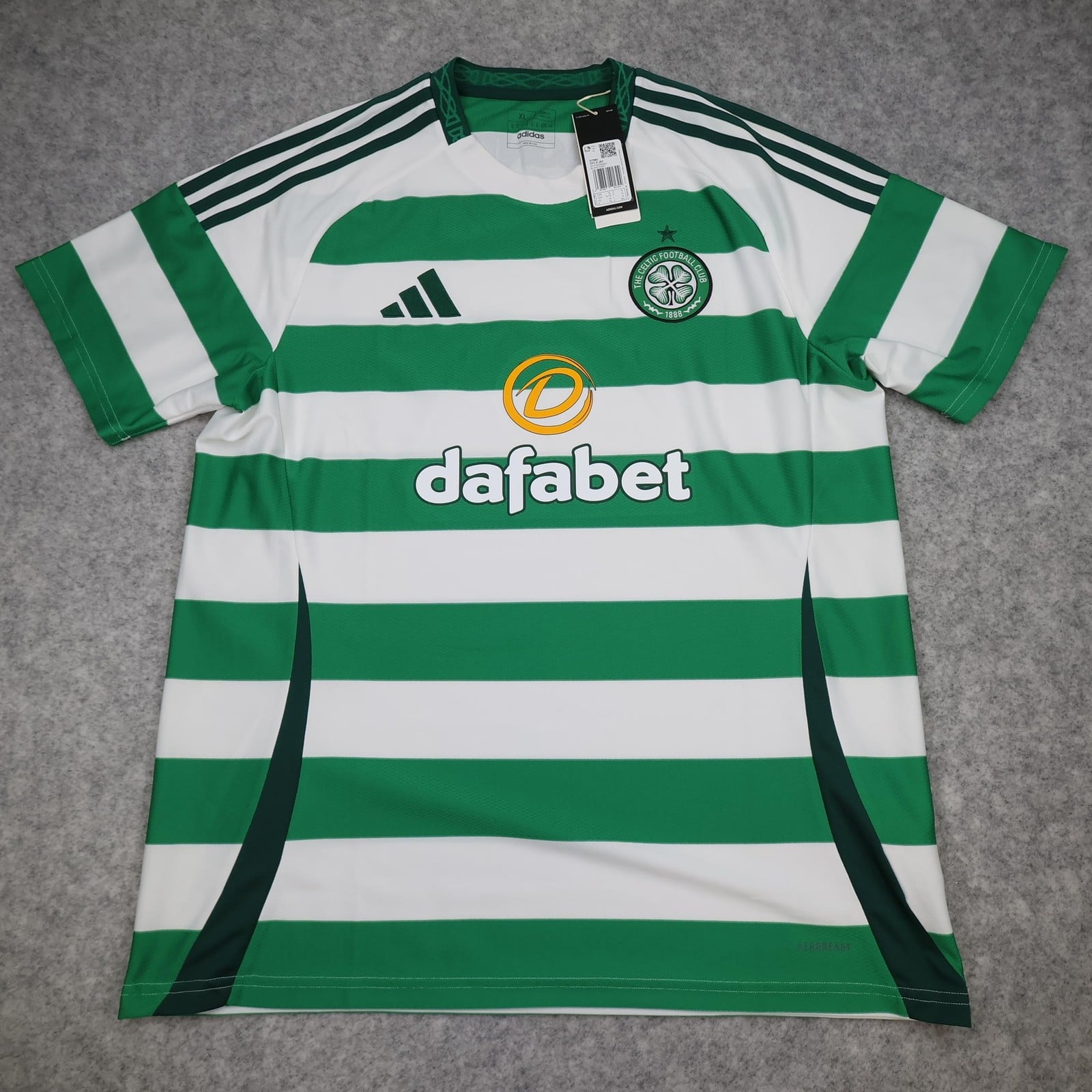 Celtic Shirt Mens XL Green White Home 2024 2025 Football Adidas Soccer Jersey