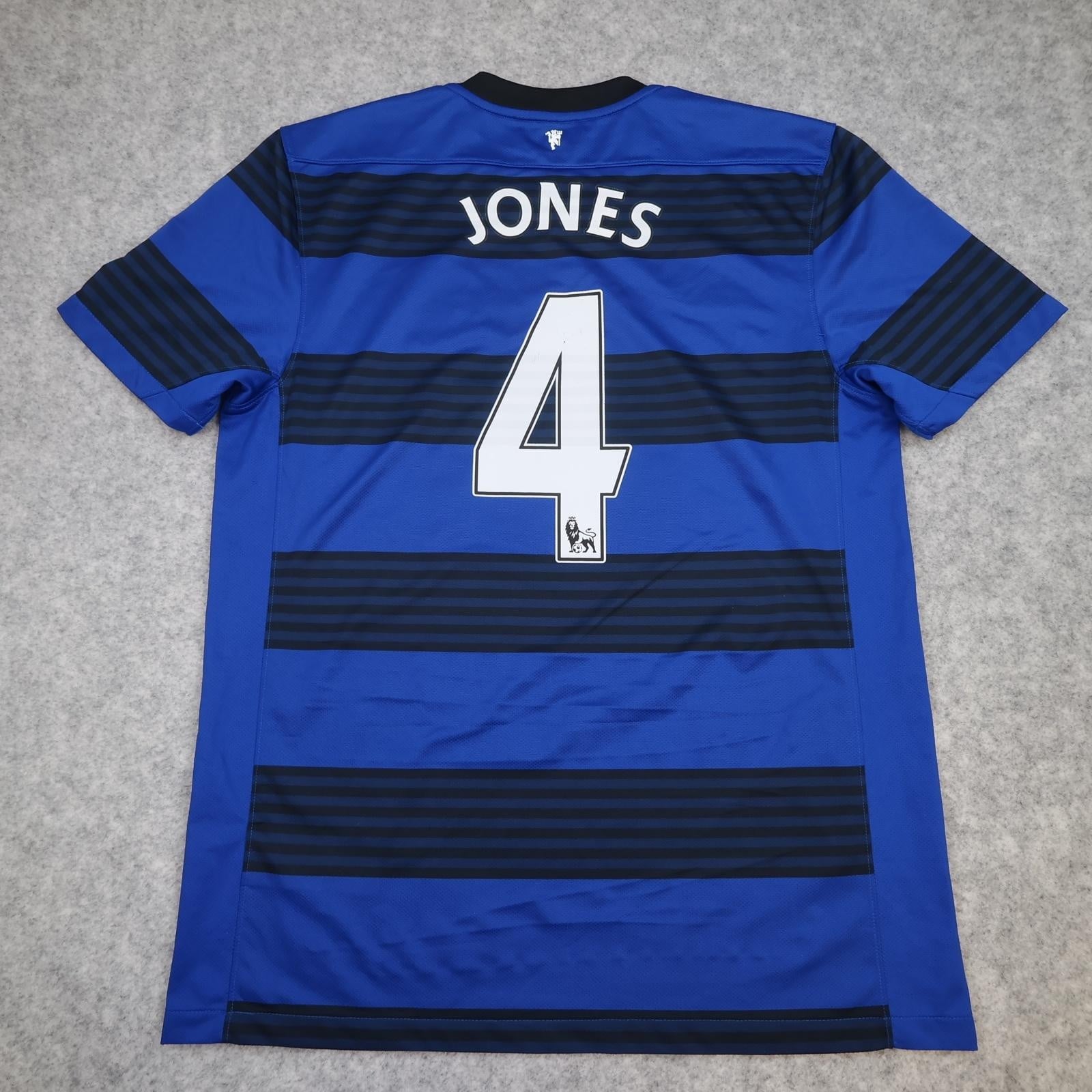Manchester United Away Shirt Mens Large Blue 2011 2012 EPL Phil Jones Nike