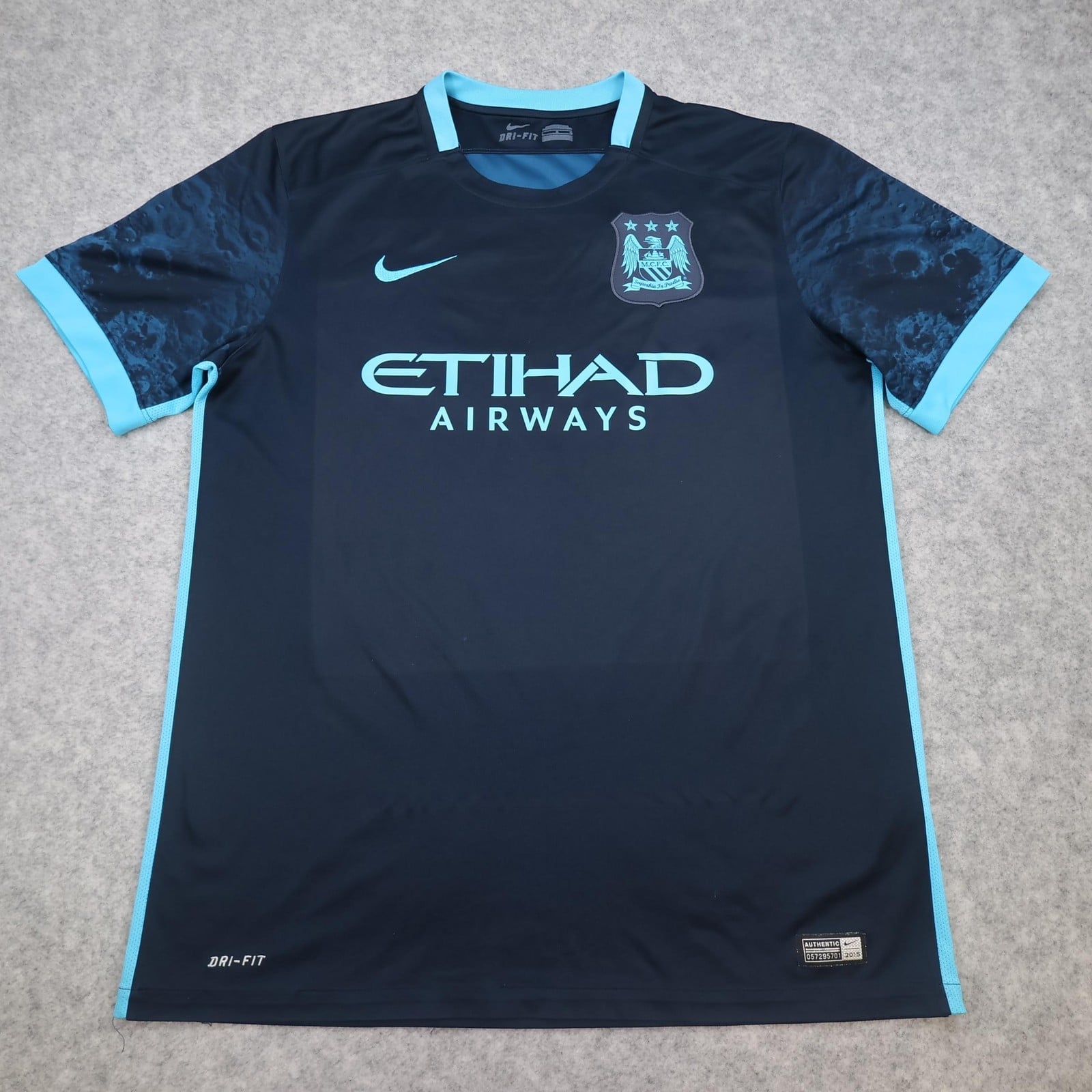 Manchester City Shirt Mens Large Blue Away 2015 2016 Football Nike Soccer Jersey