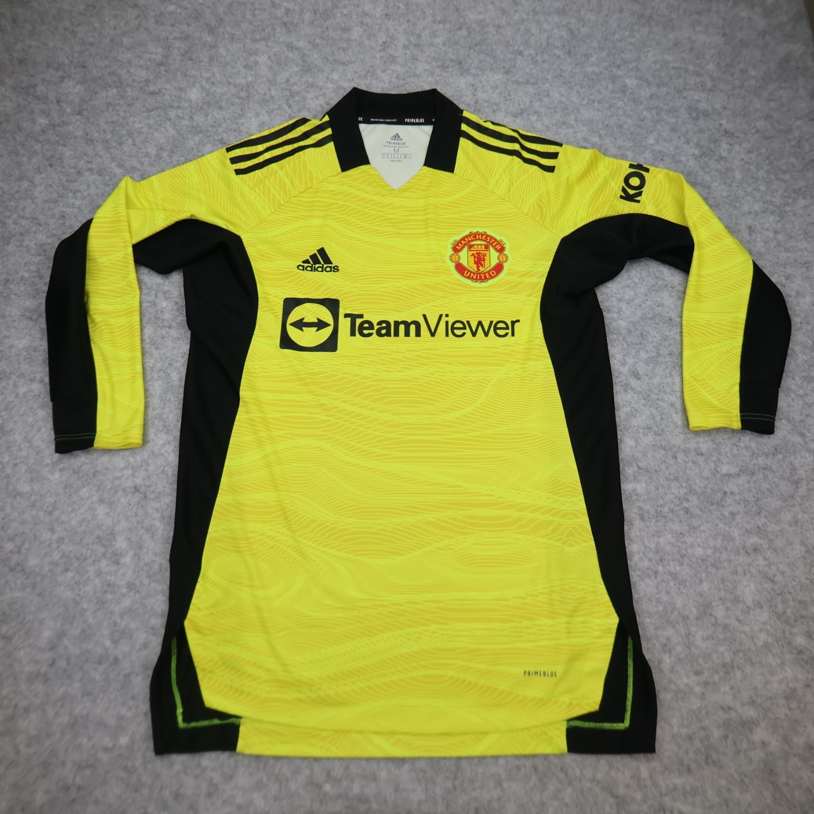 Manchester United Shirt Medium Yellow Goalkeeper Kit 2021 2022 Adidas Jersey