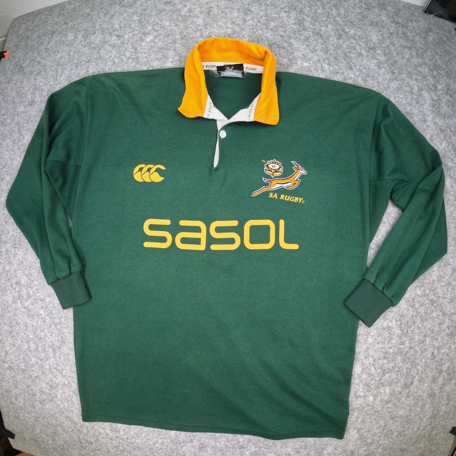 South Africa Rugby Shirt Large Green 2005 2006 Canterbury Long Sleeve Jersey