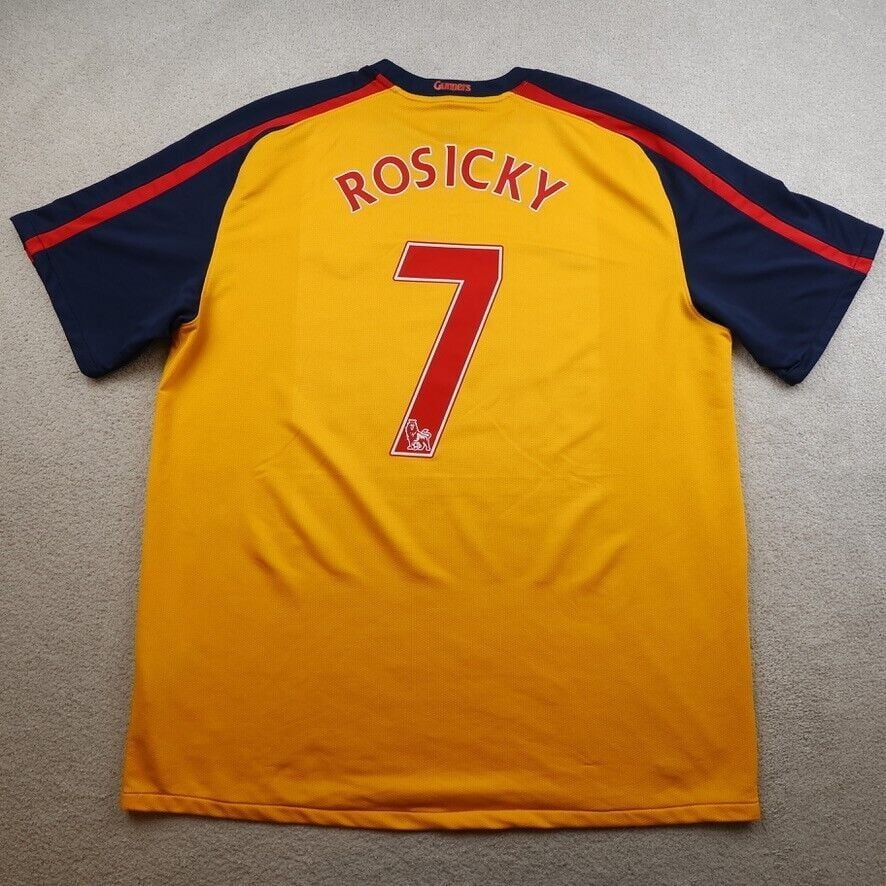 Arsenal Shirt Extra Large Yellow Away Kit 2008 2009 Nike Jersey Tomas Rosicky 7