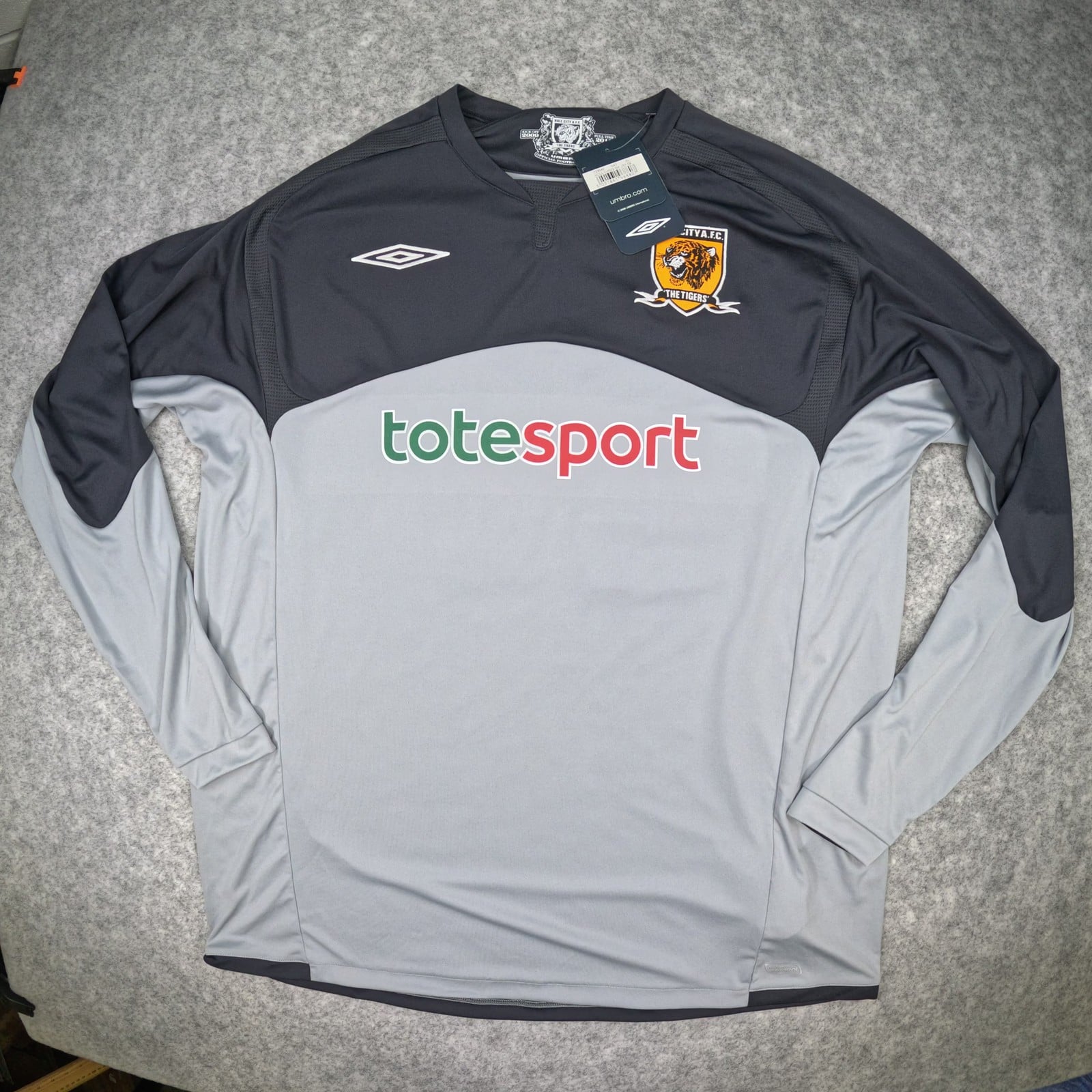 Hull City Football Shirt Goalkeeper Extra Large Grey Umbro 25 2009 2010 Jersey
