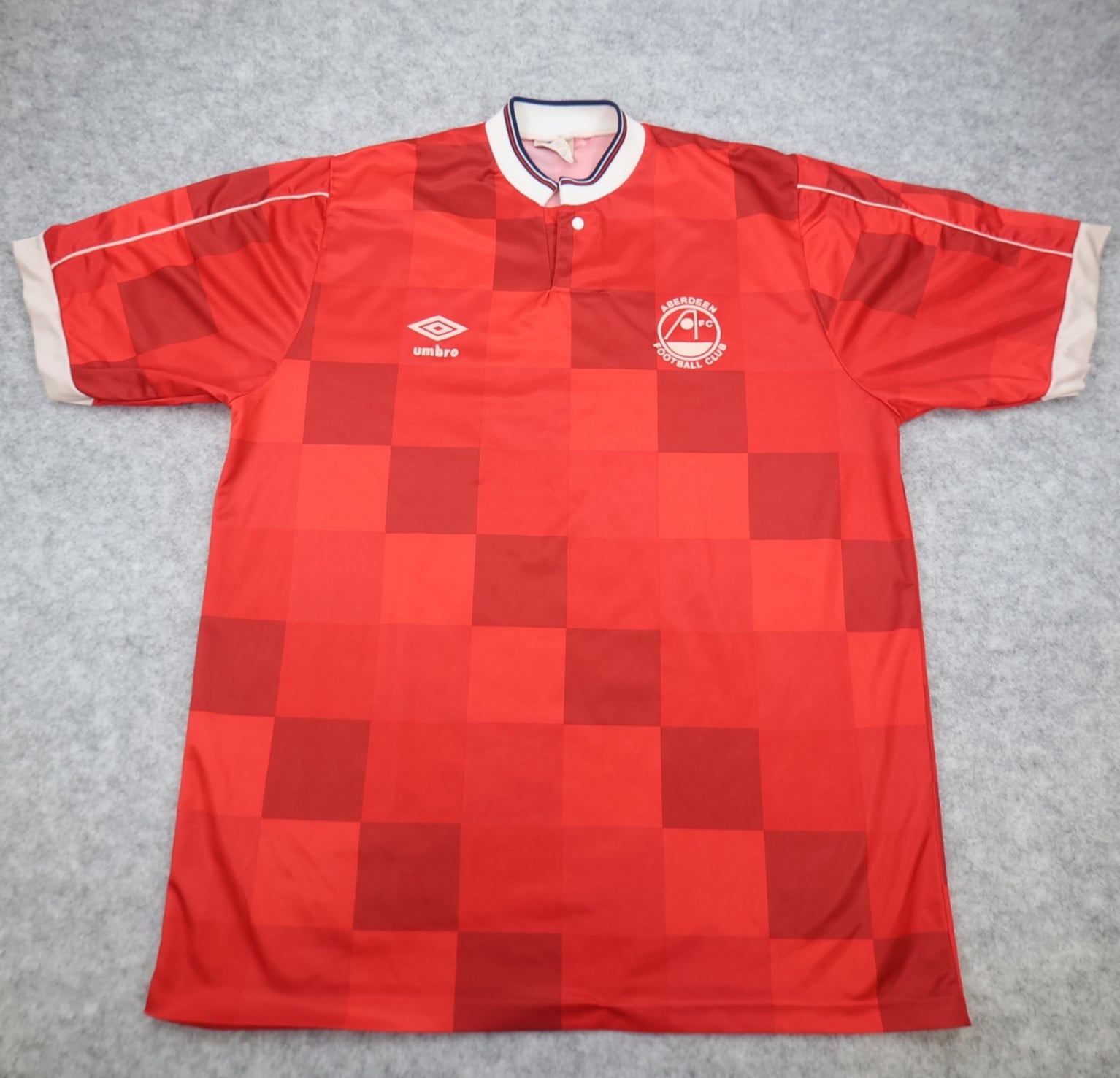 Vintage Aberdeen Football Shirt Large Home Kit 1987 1990 Umbro Jersey Rare 42"