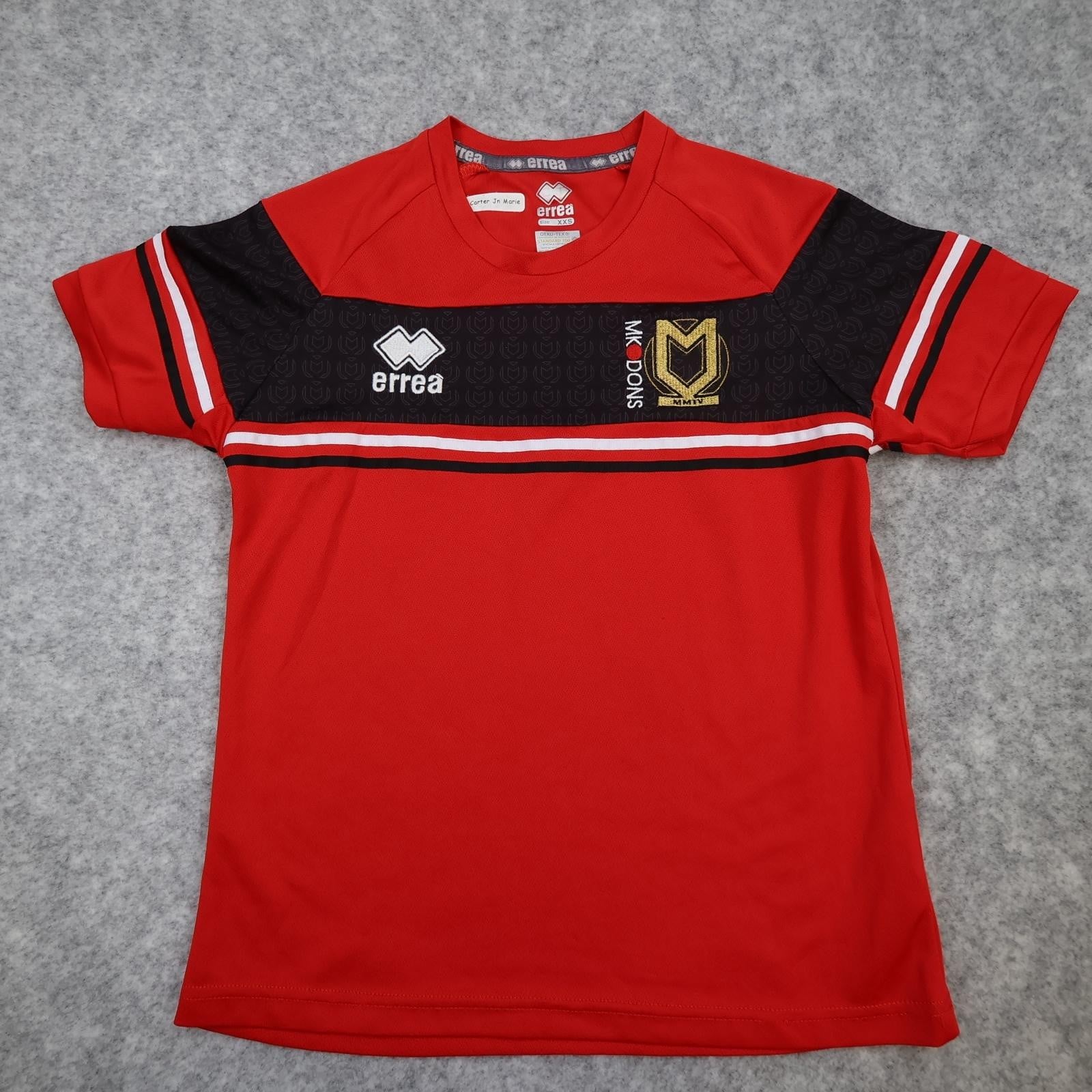 Milton Keynes Dons Training Shirt Youth XXS Red EFL Football Errea Jersey