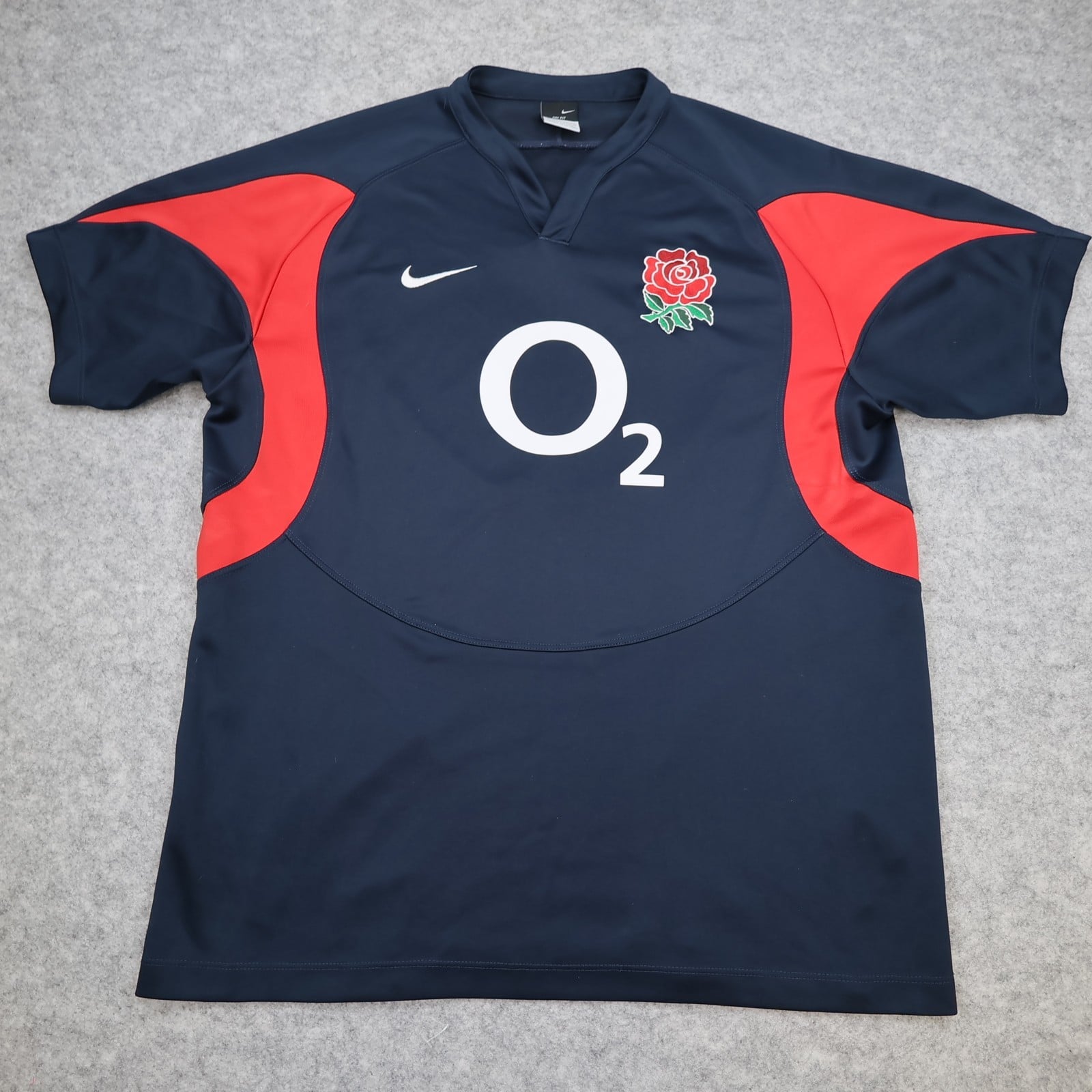 England Rugby Shirt Large Navy Away Kit 2005 2006 Nike Jersey O2
