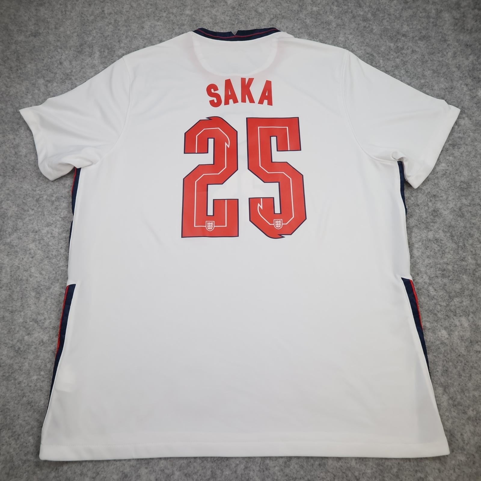 England Home Shirt Mens 2XL White 2020 2021 Football Nike Dri Fit Saka 25