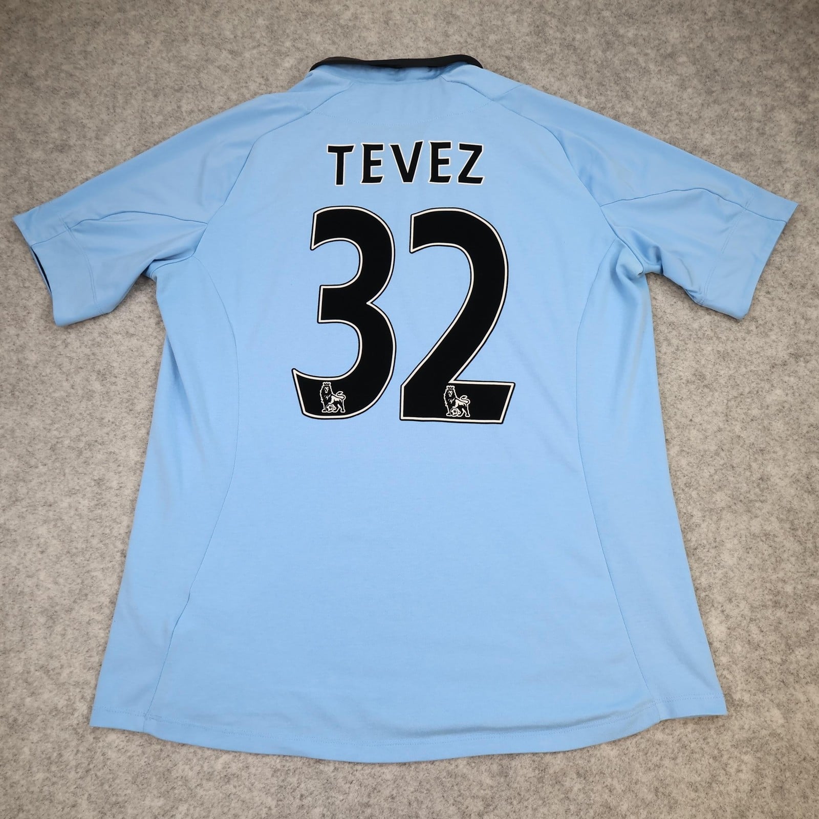 Manchester City Shirt Mens Large Blue Home 2012 2013 Umbro Tevez Soccer Jersey