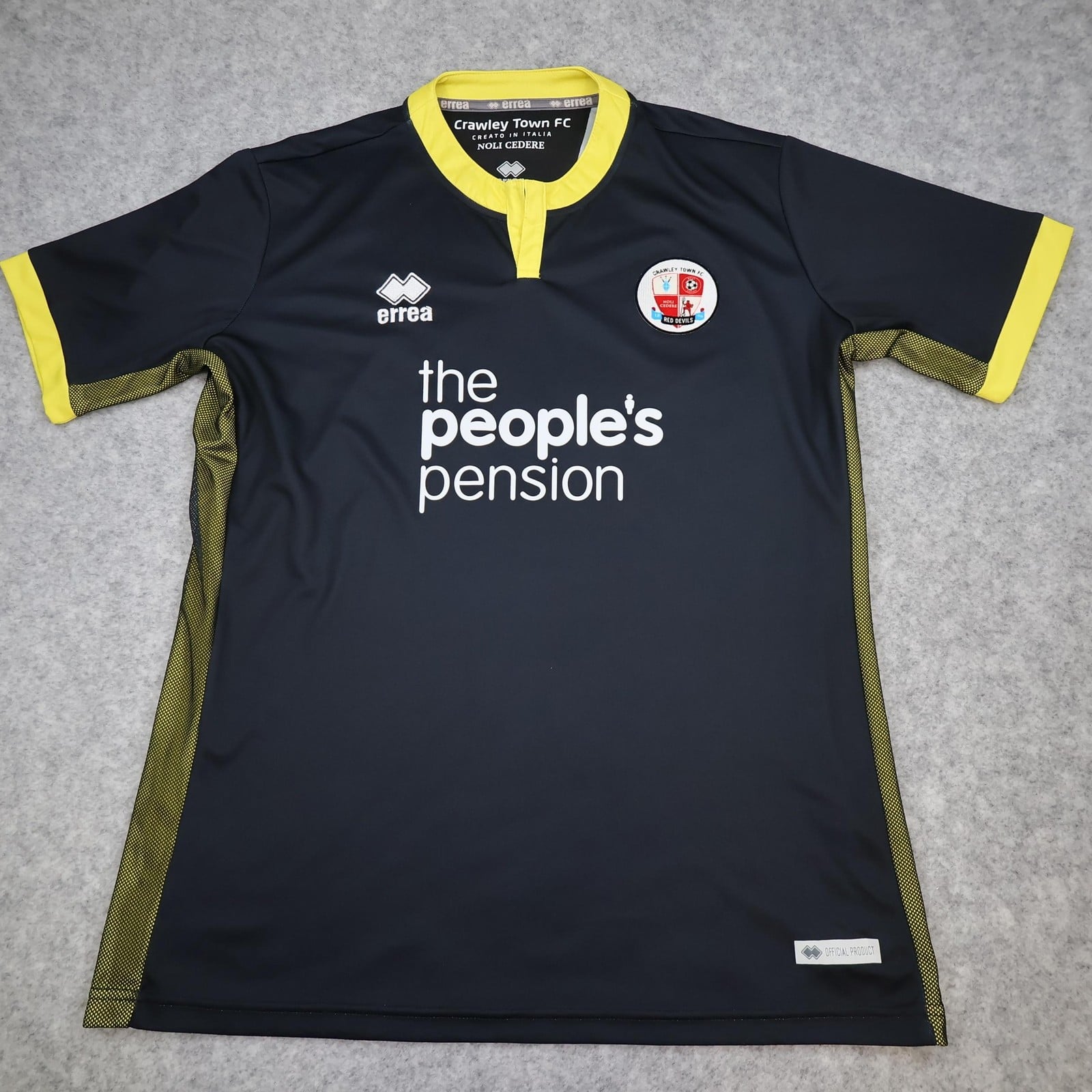 Crawley Town Shirt Mens XL Black 2018 2019 Errea Soccer Jersey