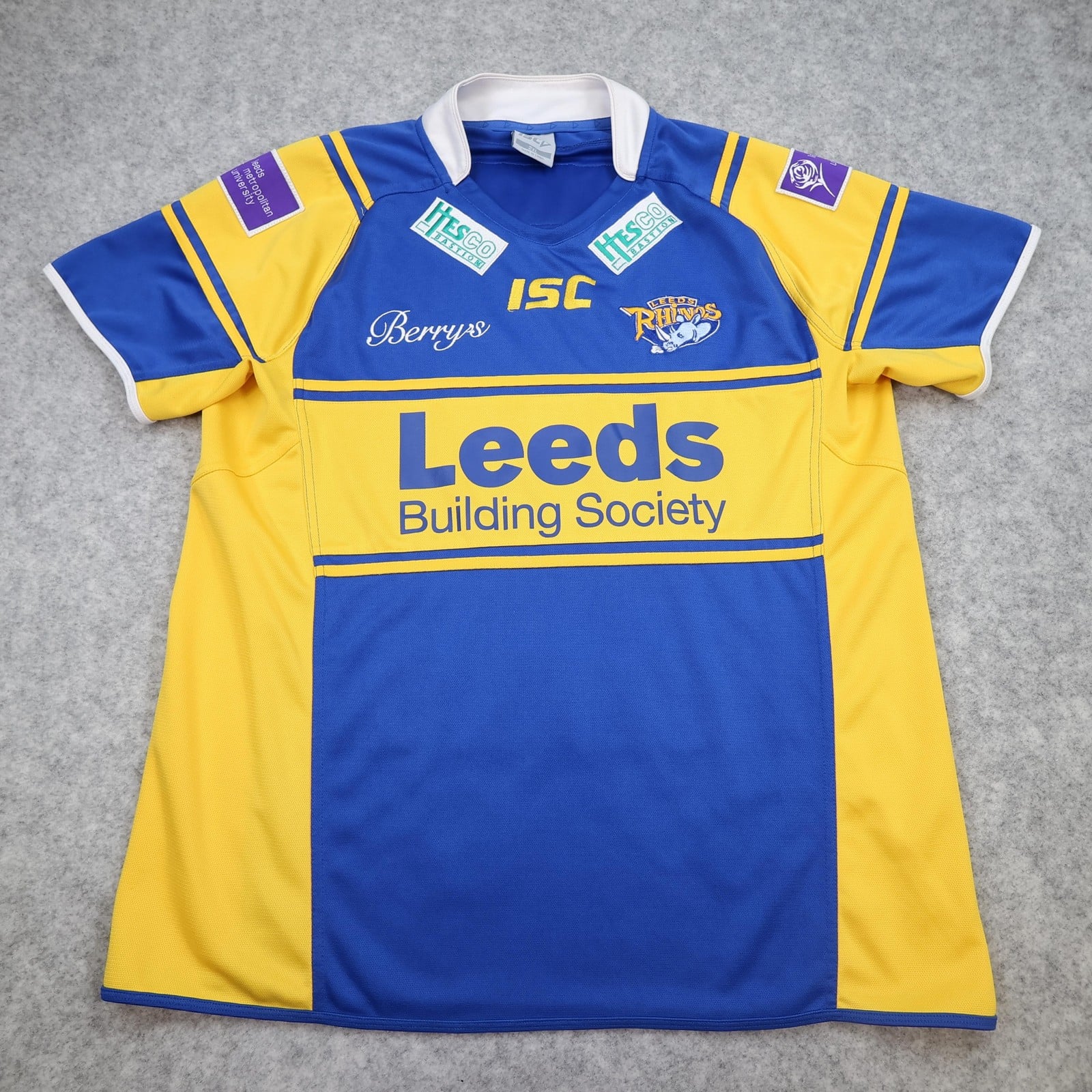 Leeds Rhinos Rugby Shirt Mens 2XL Blue Rugby League ISC 2009 Hesco