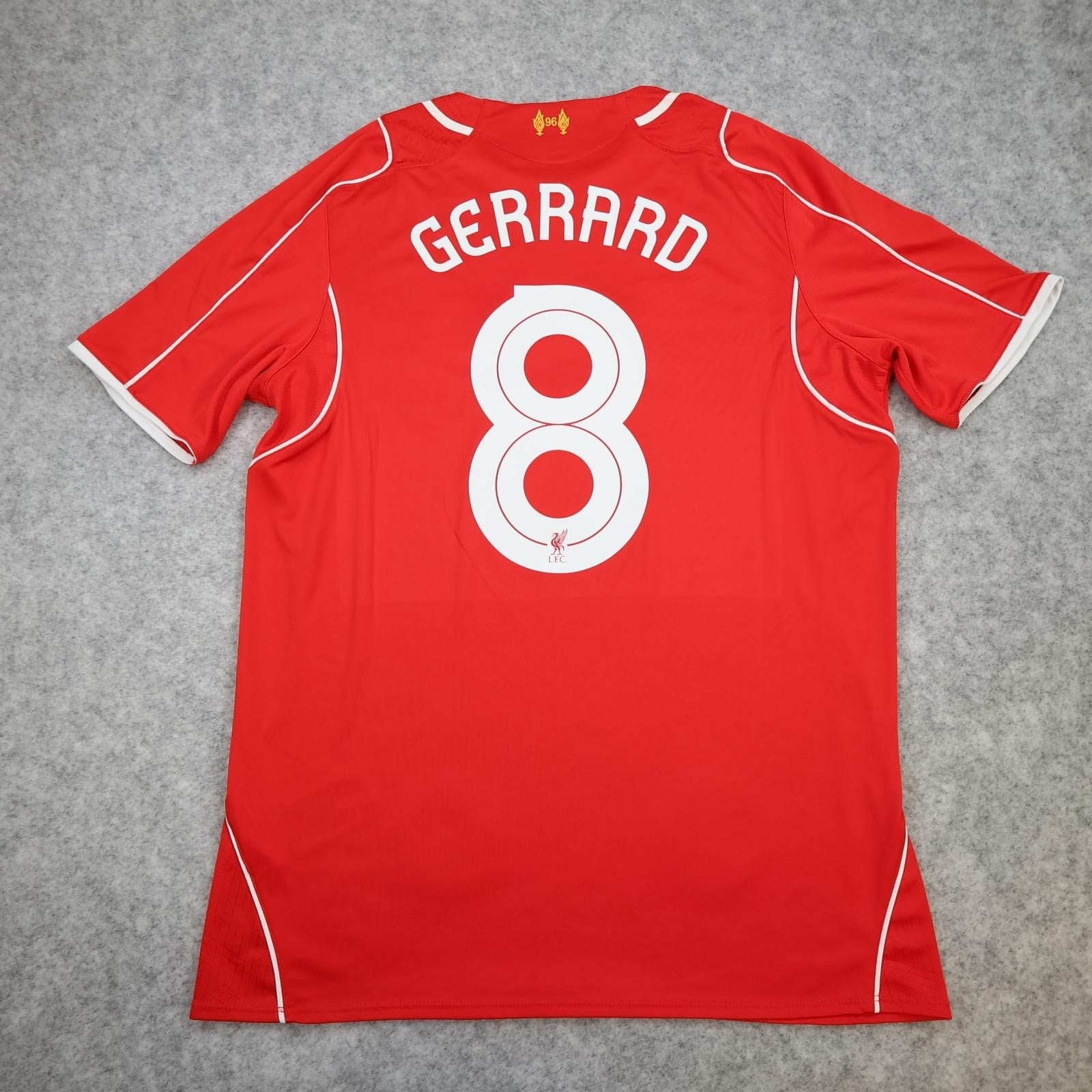 Liverpool Shirt Mens Large Red Home 2013 2014 EPL Football Warrior Gerrard 8