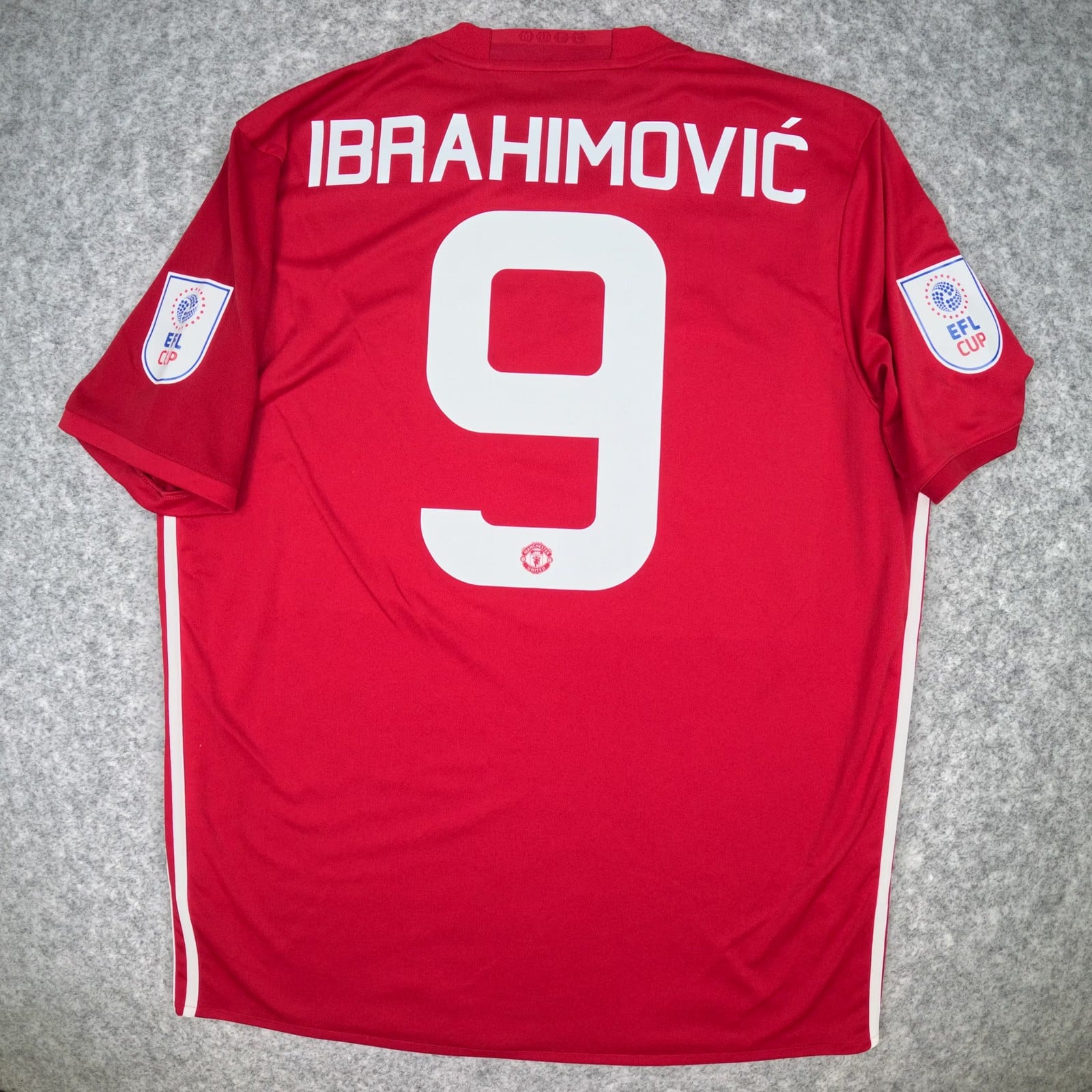 Manchester United Football Shirt Large Red 2016 17 adidas Ibrahimovic Jersey