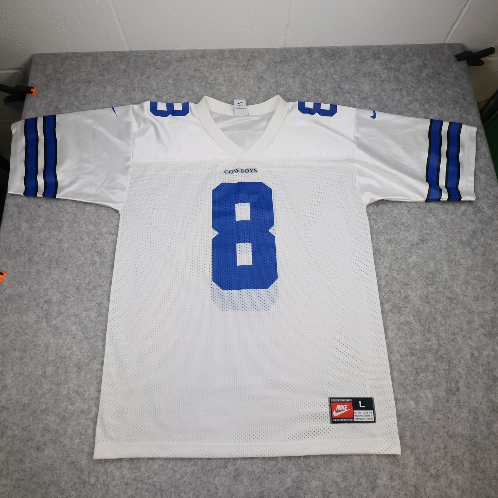 Dallas Cowboys American Football Jersey Mens Large White Nike Troy Aikman 8