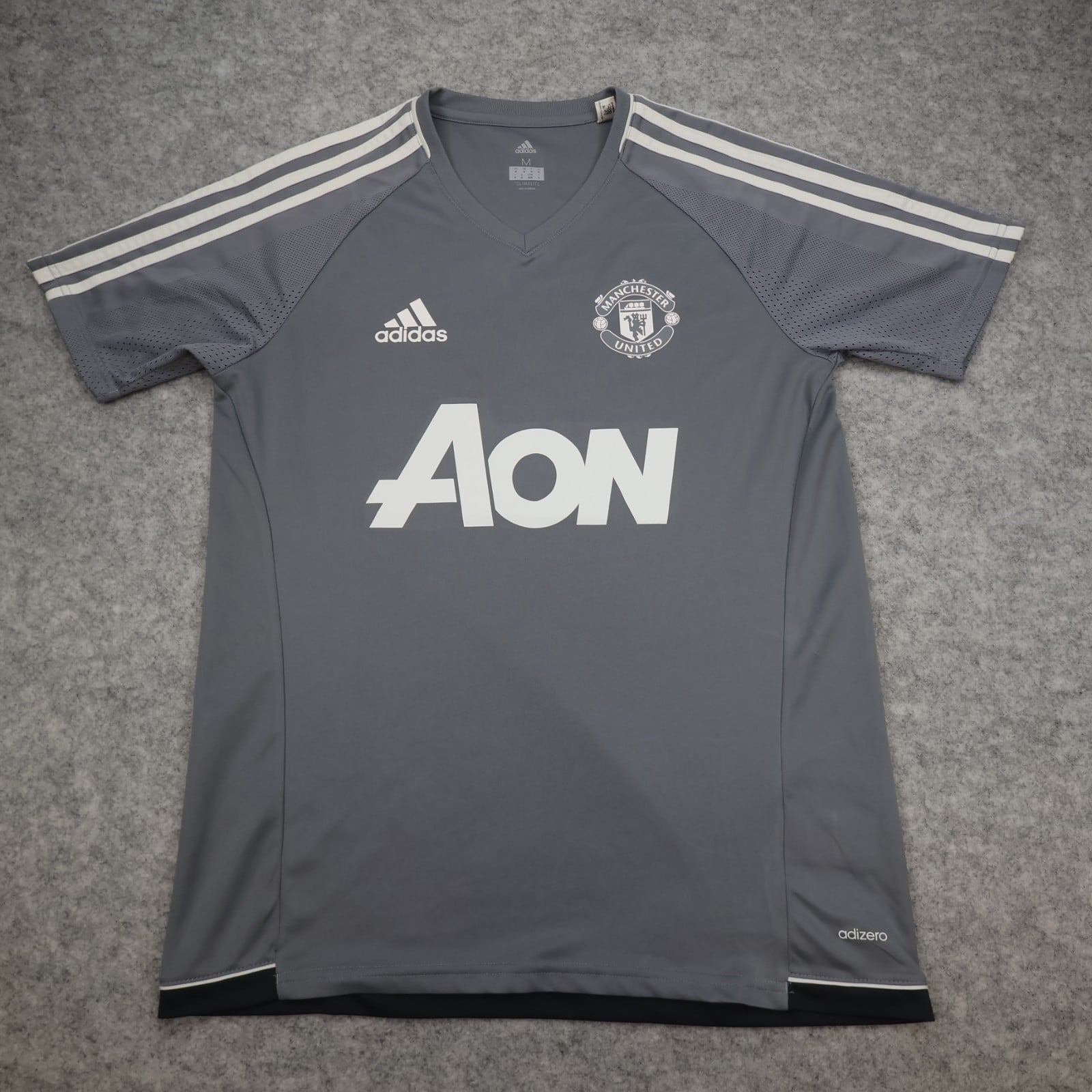Manchester United Shirt Medium Grey Training Kit 2017 2018 Adidas Soccer Jersey
