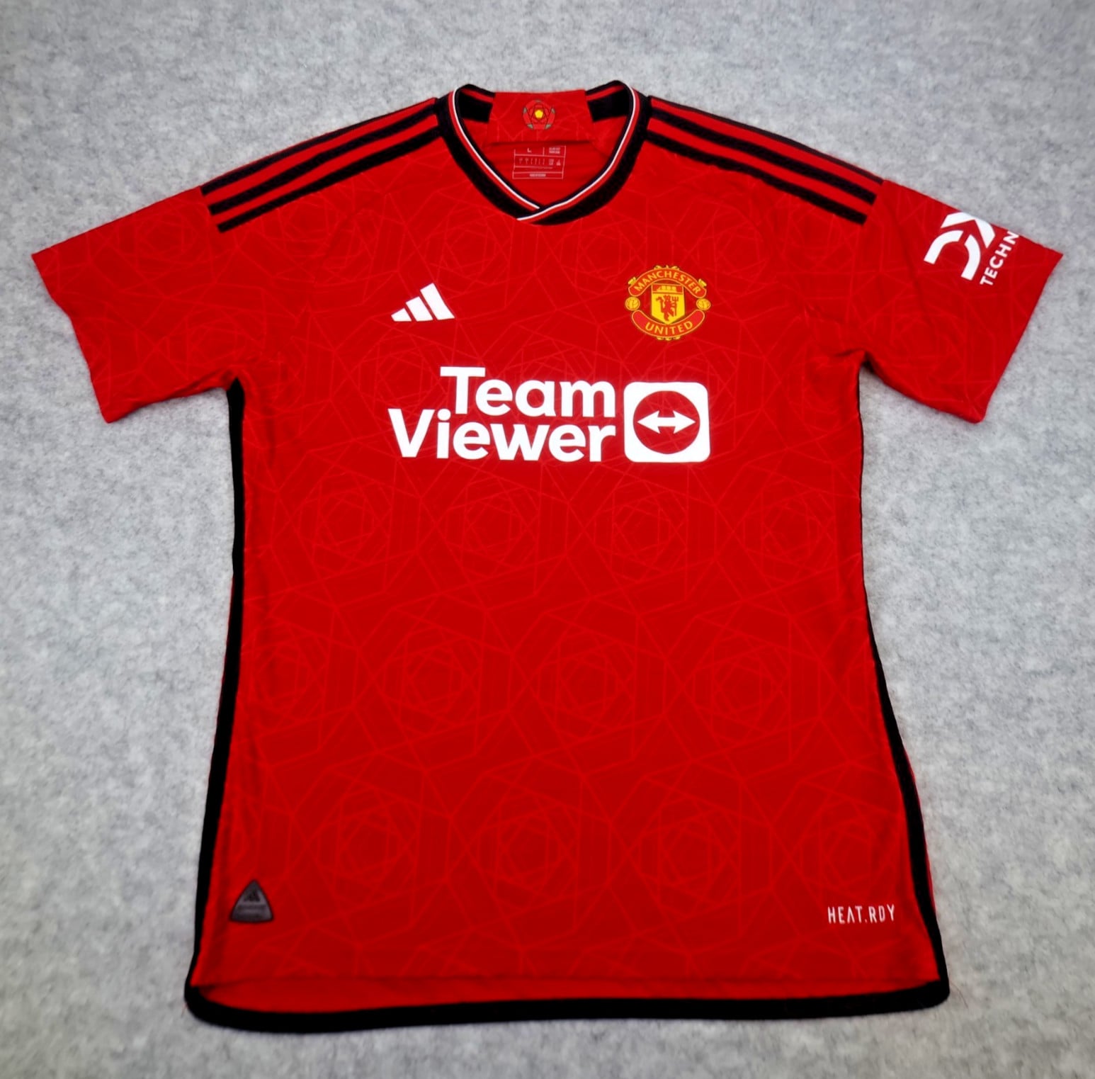 Manchester United Shirt Large Red Home Kit 2023 2024 Adidas Jersey Heat Ready