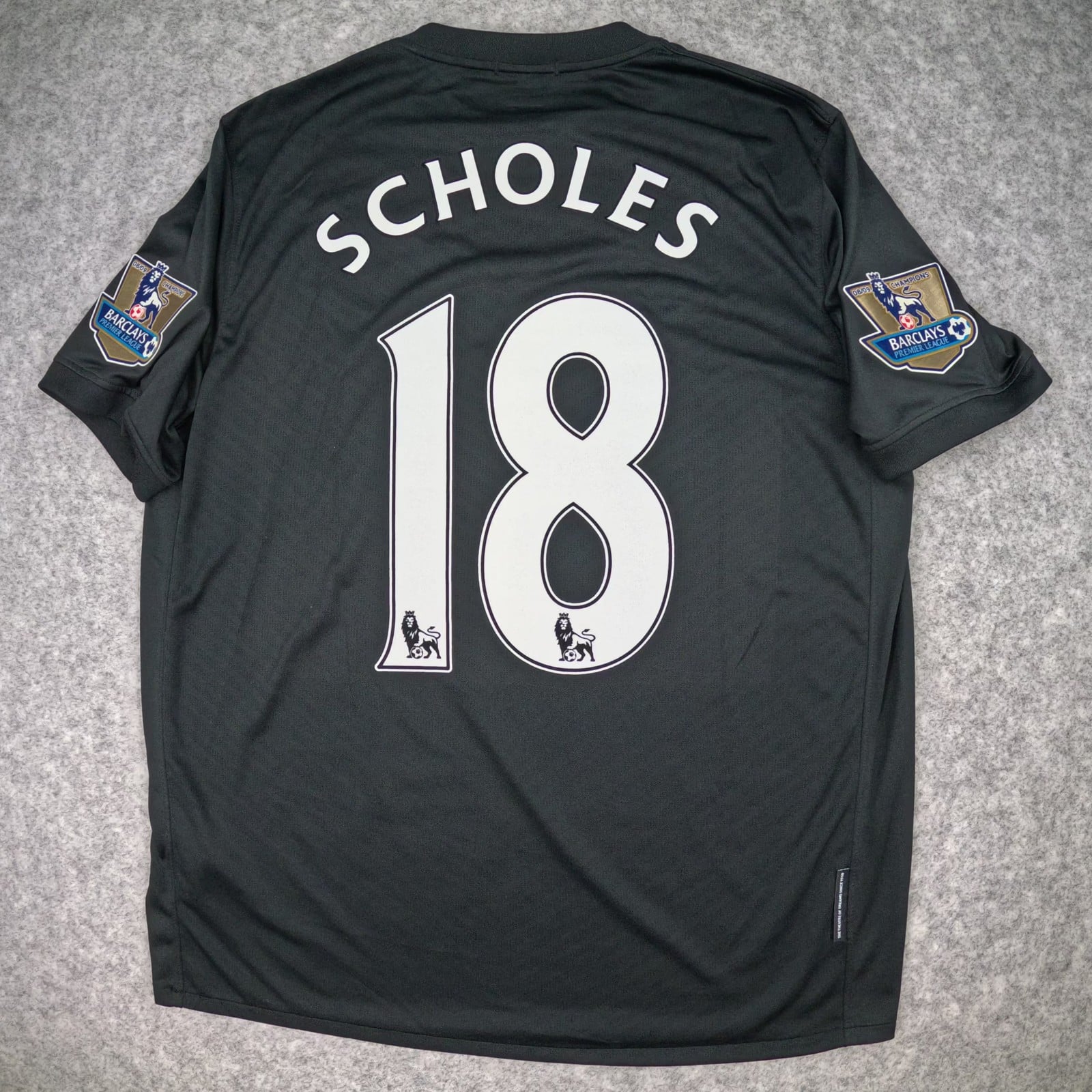 Manchester United Football Shirt Large Black Away 2009 2010 Nike Scholes 18