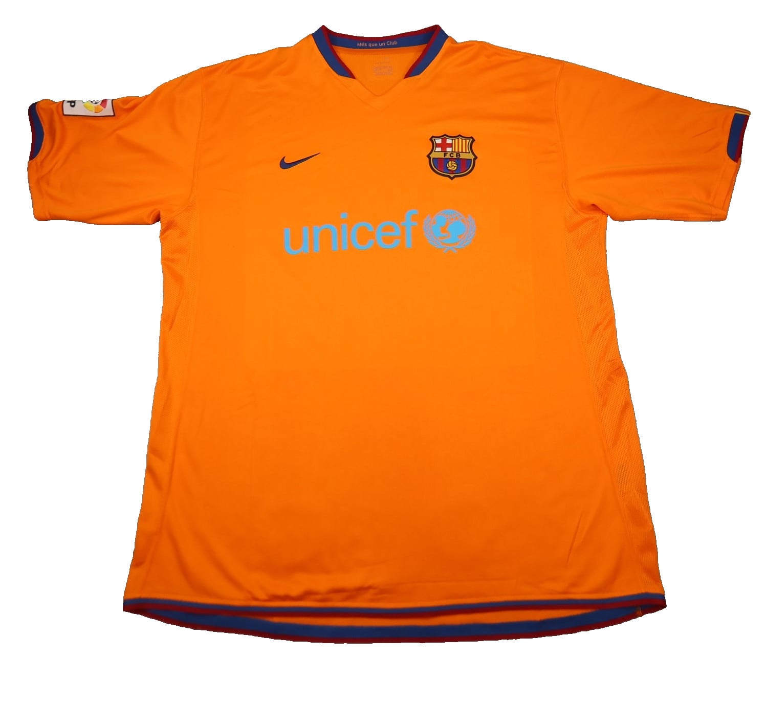 Vintage Barcelona Shirt 2XL Orange Away Kit 2006 2007 Nike Soccer Jersey