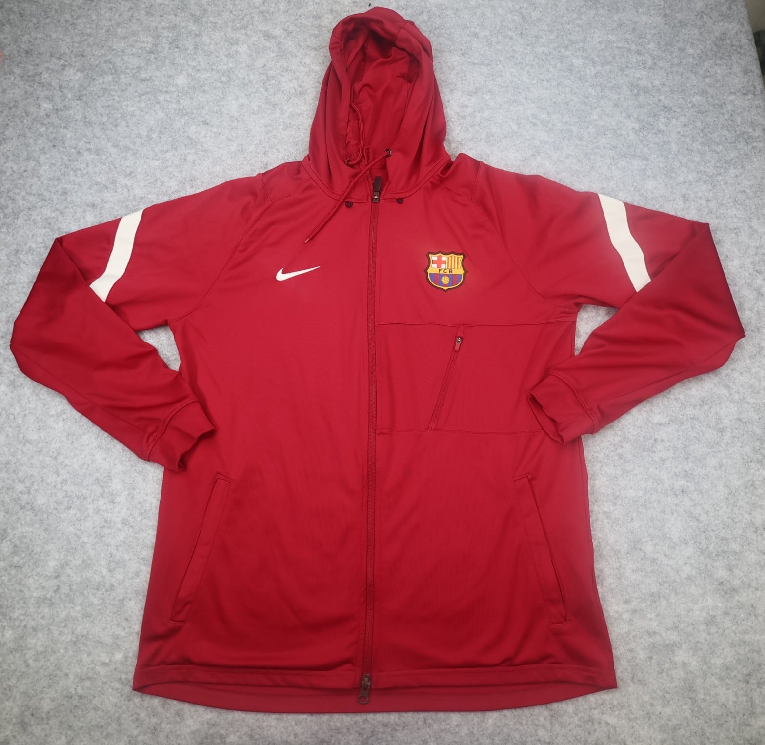 Barcelona Tracksuit Large Training Jacket Nike Hoody Mens Red 2021 2022 Zipped