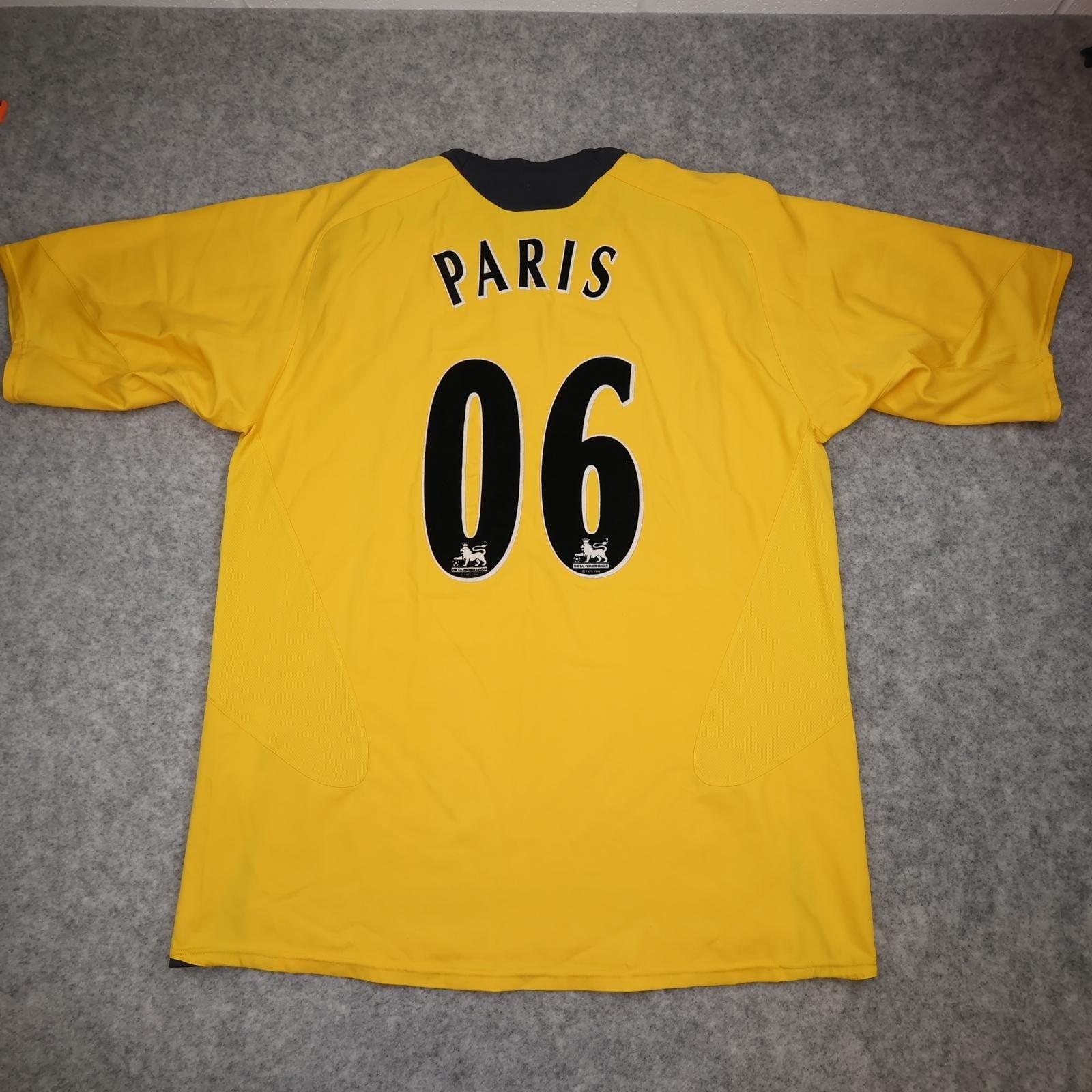 Vintage Arsenal Shirt Mens XL Yellow Away EPL Football Nike O2 Paris 06