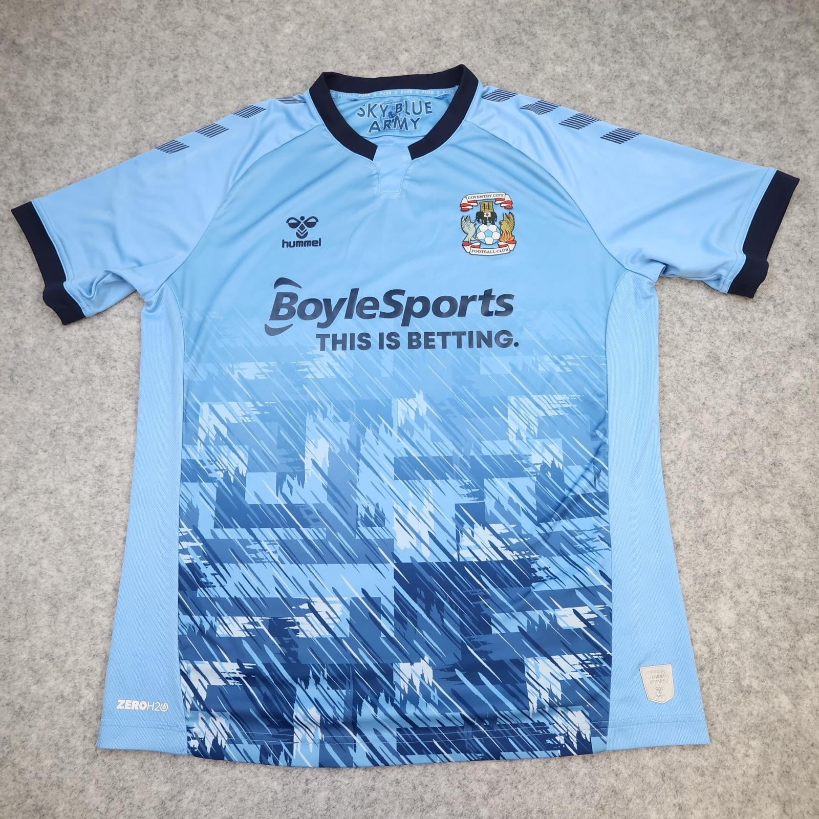 Coventry City Shirt Mens Medium Blue Home 2020 2021 Football Hummel Jersey