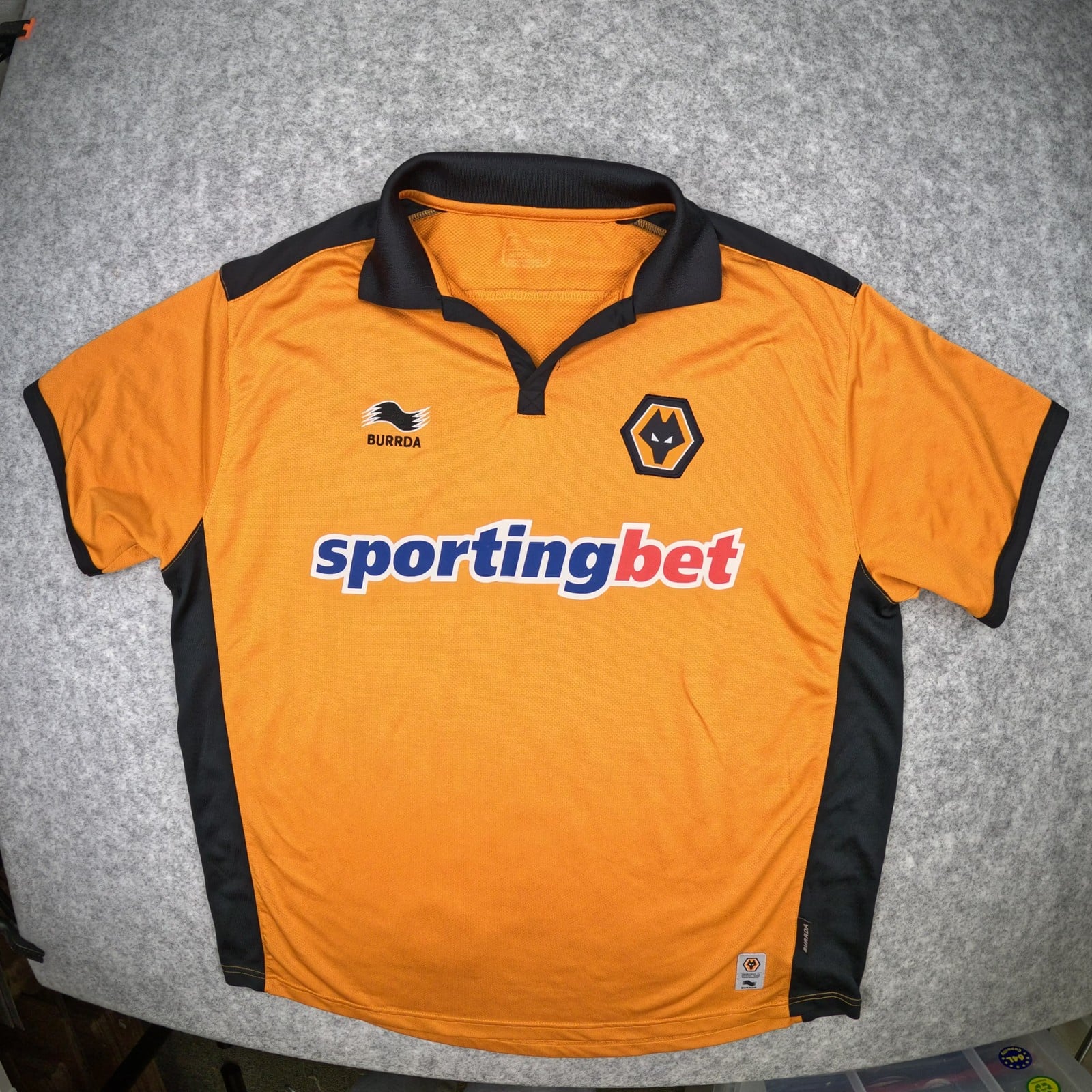 Wolverhampton Wanderers Football Shirt Extra Large 2010 2011 Gold Home Burrda