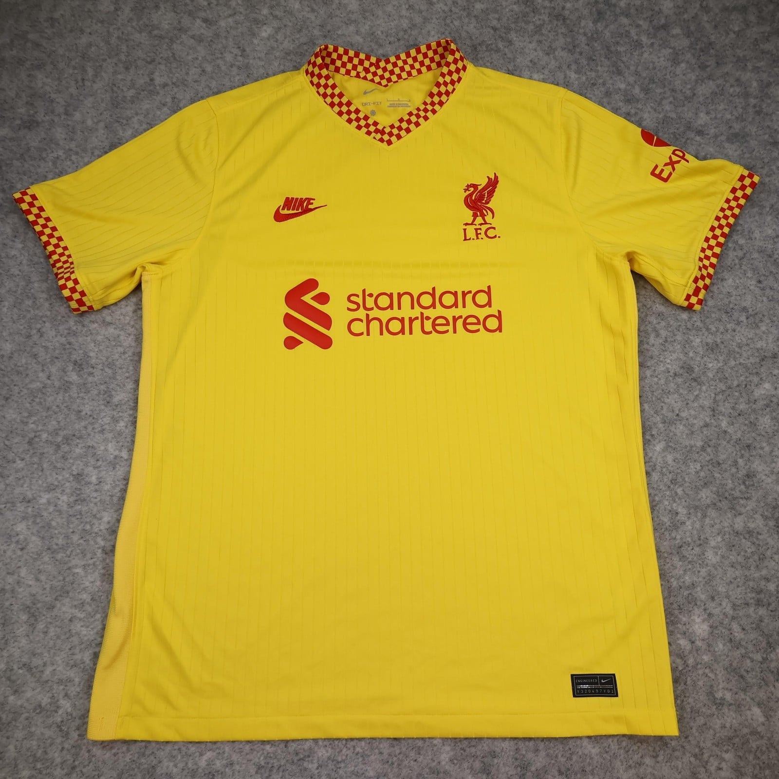 Liverpool Shirt Mens Large Yellow Third 2021 2022 Football Nike Soccer Jersey