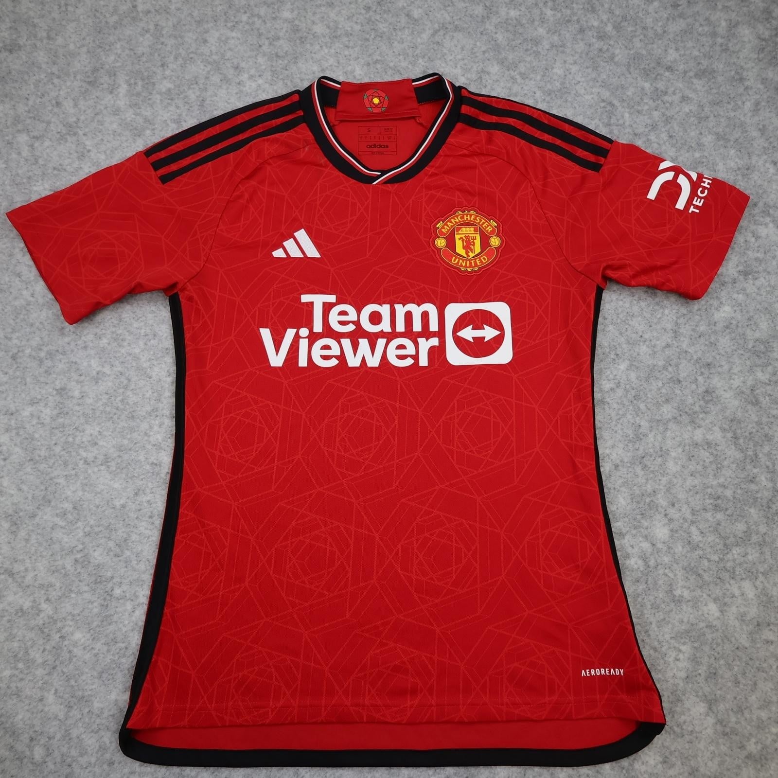 Manchester United Shirt Mens Small Red Home 2023 2024 Football Adidas TeamViewer