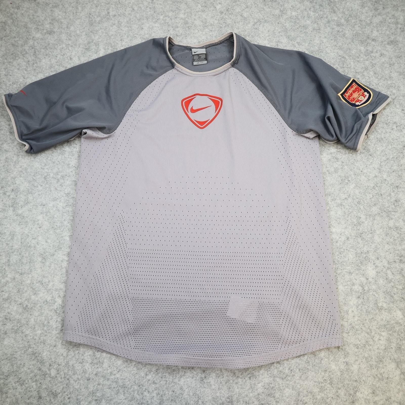 Vintage Arsenal Training Shirt Mens Medium Grey 2000 2002 Nike Soccer Jersey