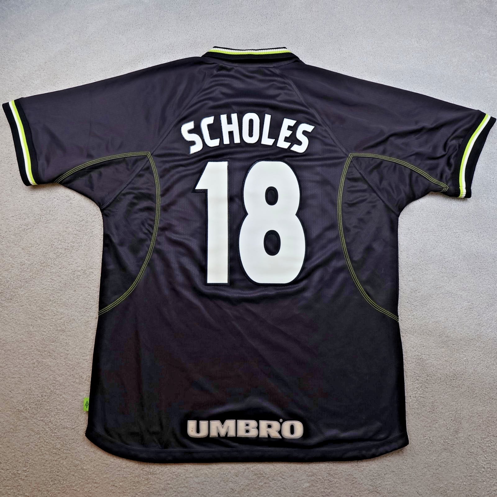 Vintage Manchester United Shirt Extra Large Black Third Kit 1998 1999 Jersey