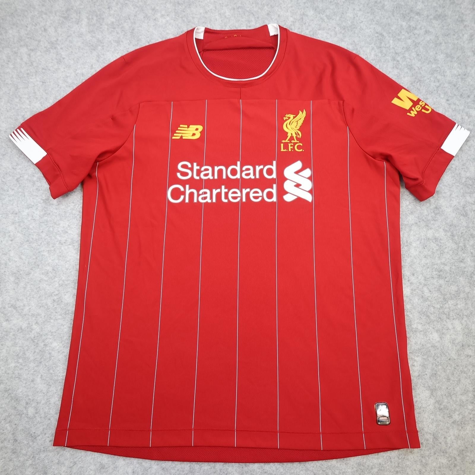 Liverpool Shirt Mens Large Red Home 2019 Football New Balance Standard Chartered