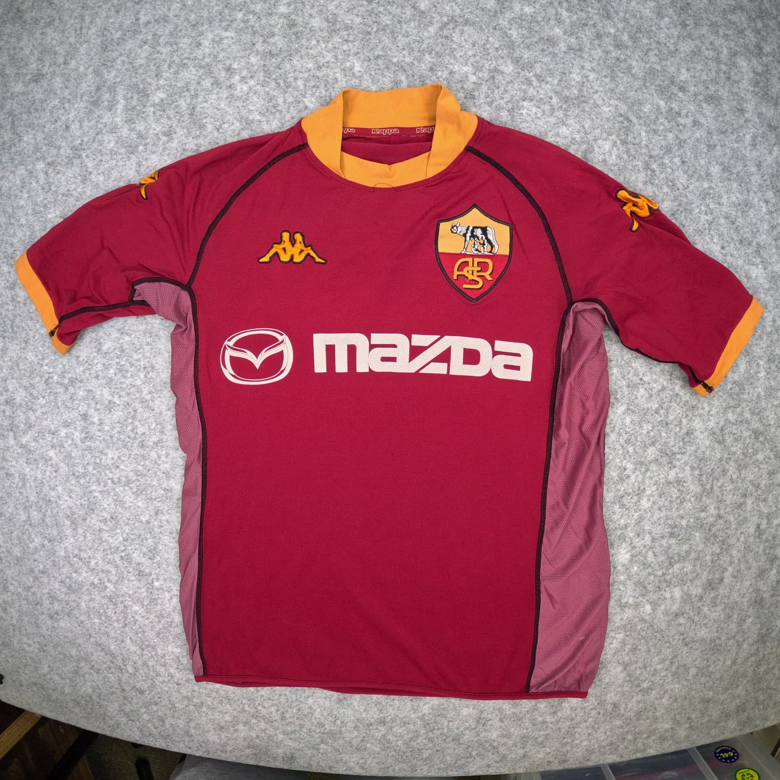 AS Roma Football Shirt Small Red Home 2002 2003 Kappa Soccer Jersey