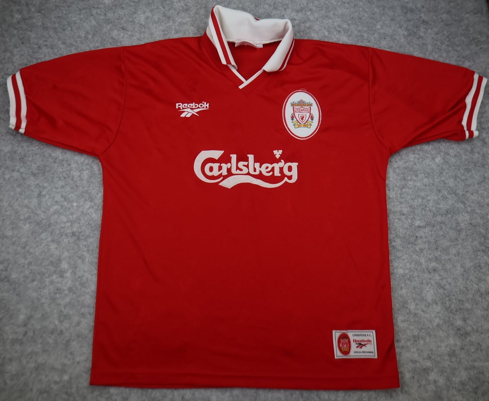 Vintage Liverpool Shirt Large Red Home Kit 1996 1997 Reebok Jersey 42/44 90s