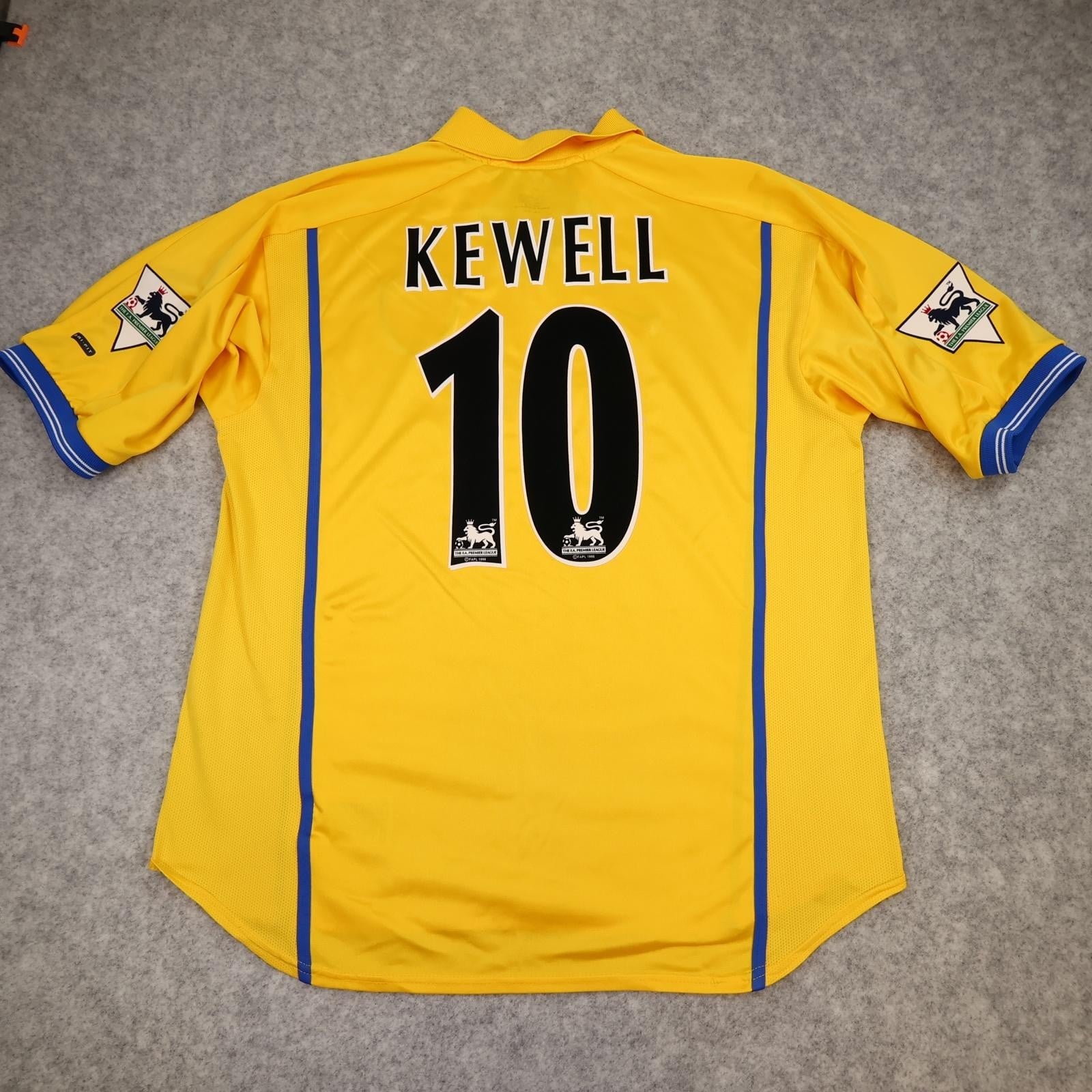 Leeds United Away Shirt Mens Large Yellow 2000 2002 Nike Strongbow Kewell Jersey