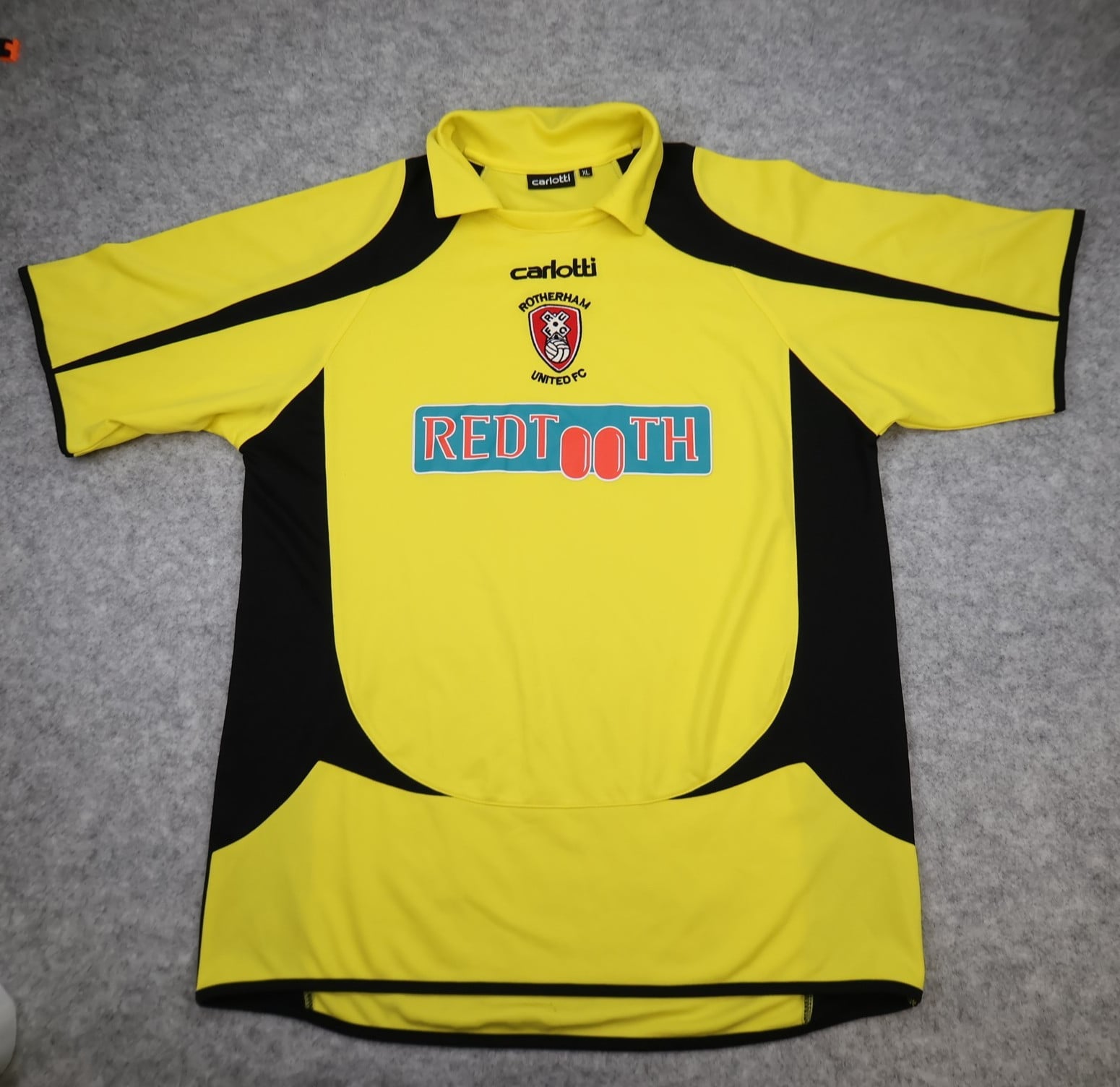 Rotherham United Shirt Extra Large Yellow Away Kit 2008 2009 Carlotti Redtooth
