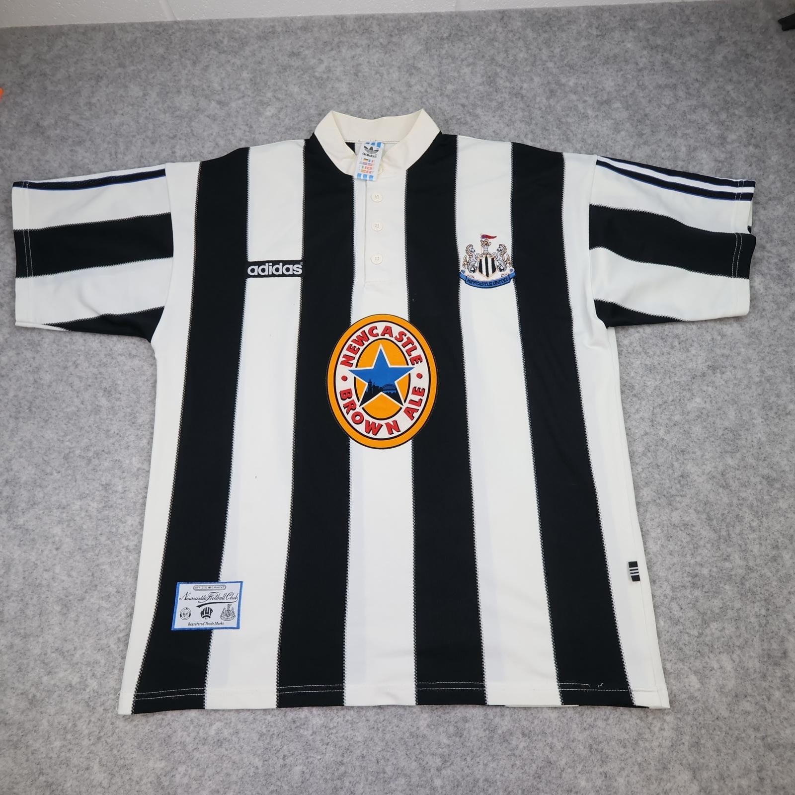 Vintage Newcastle United Shirt Mens Large Home 1995 1997 Adidas Soccer Jersey