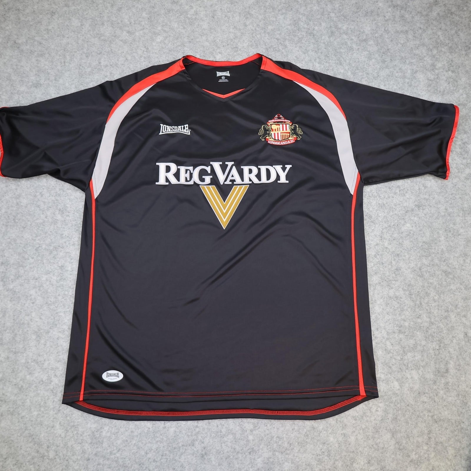 Sunderland Shirt Mens XL Black Away 2005 2006 Lonsdale Reg Vardy Soccer Jersey