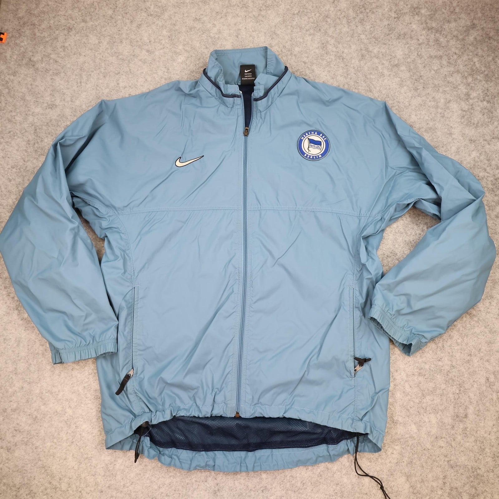 Hertha BSC Berlin Jacket Mens Medium Blue Windbreaker 2000s Nike Team Training