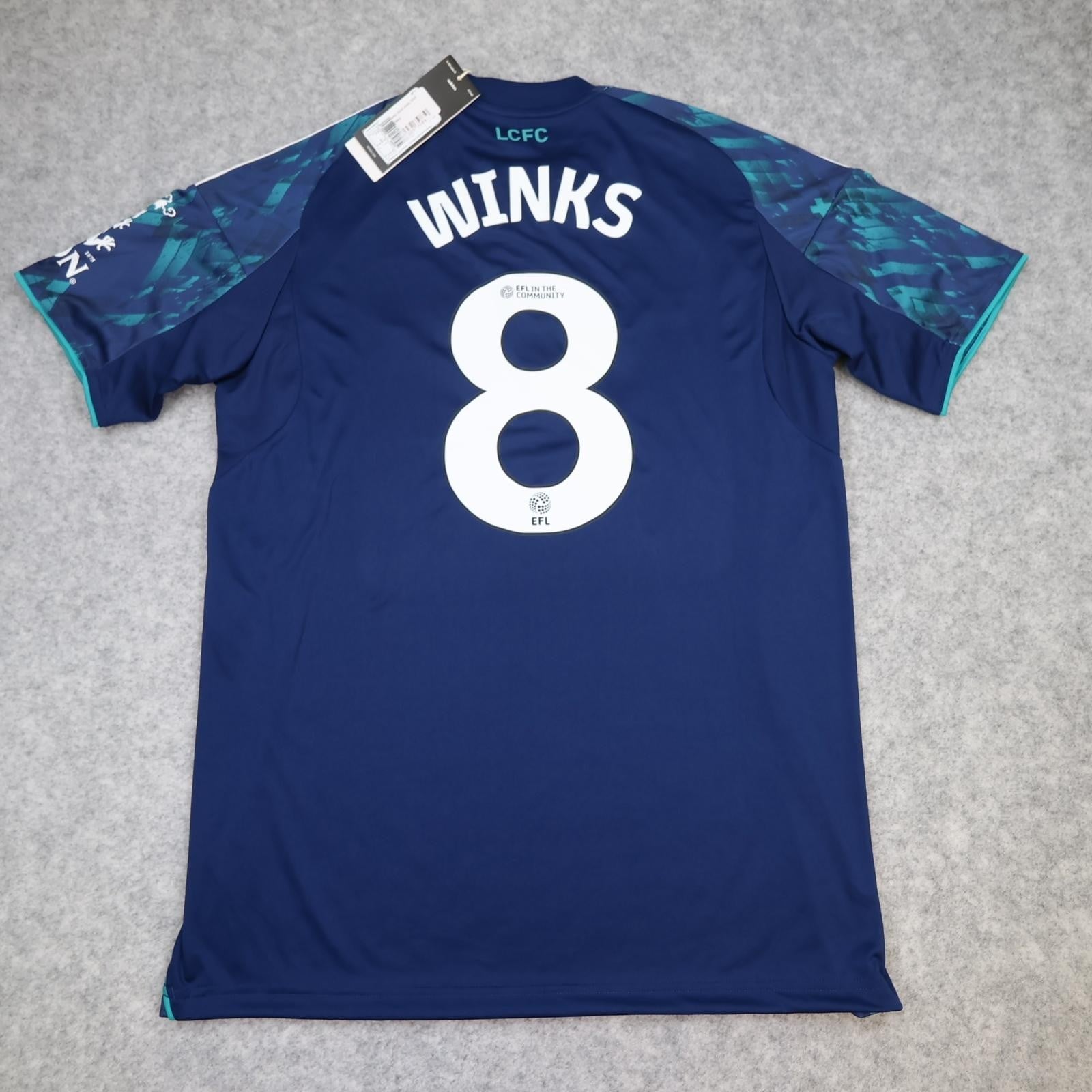 Leicester City Shirt Mens Medium Blue Away 2025 Adidas Winks 8 EFL Soccer Jersey